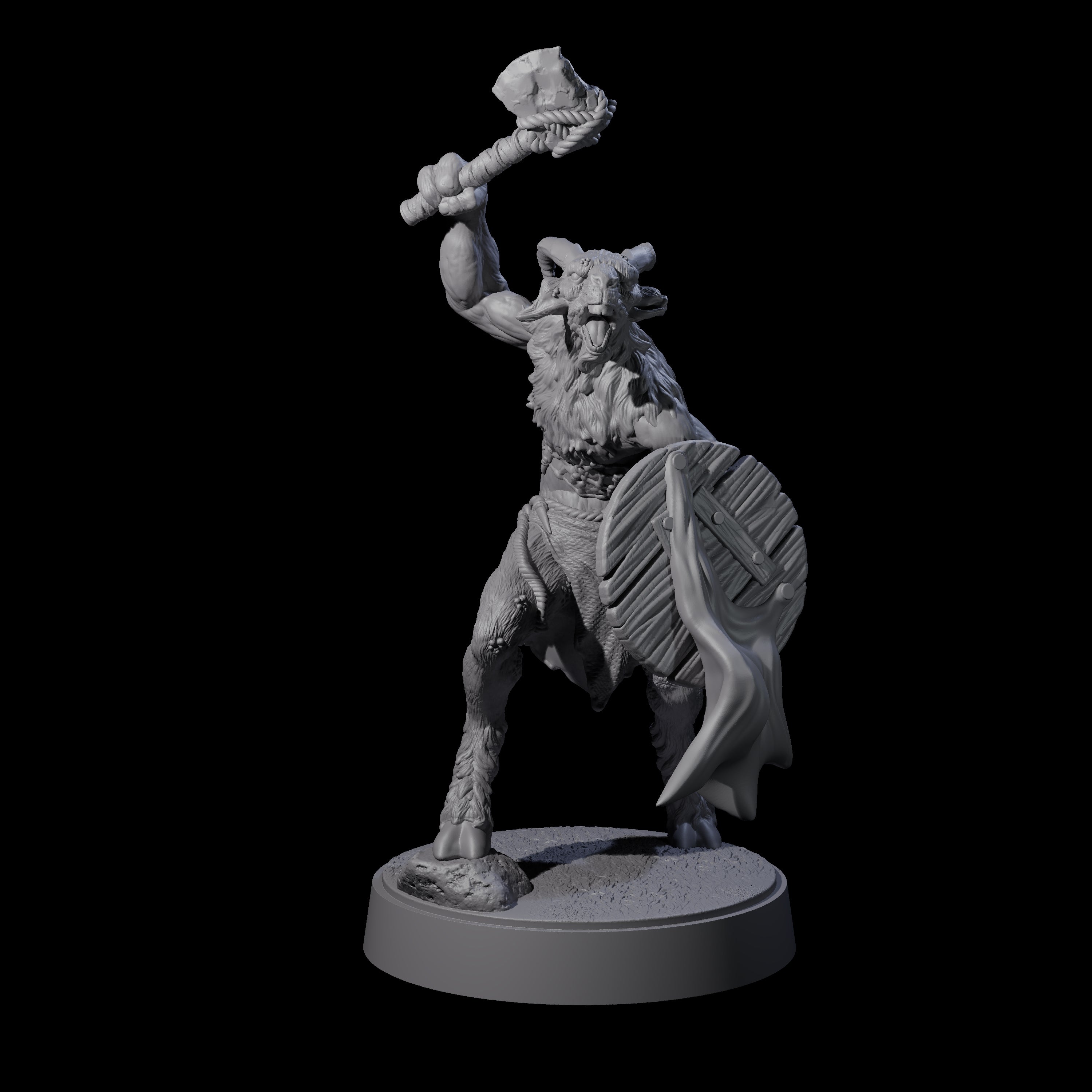 Defiant Goatfolk Fighter B Miniature for Dungeons and Dragons, Pathfinder or other TTRPGs