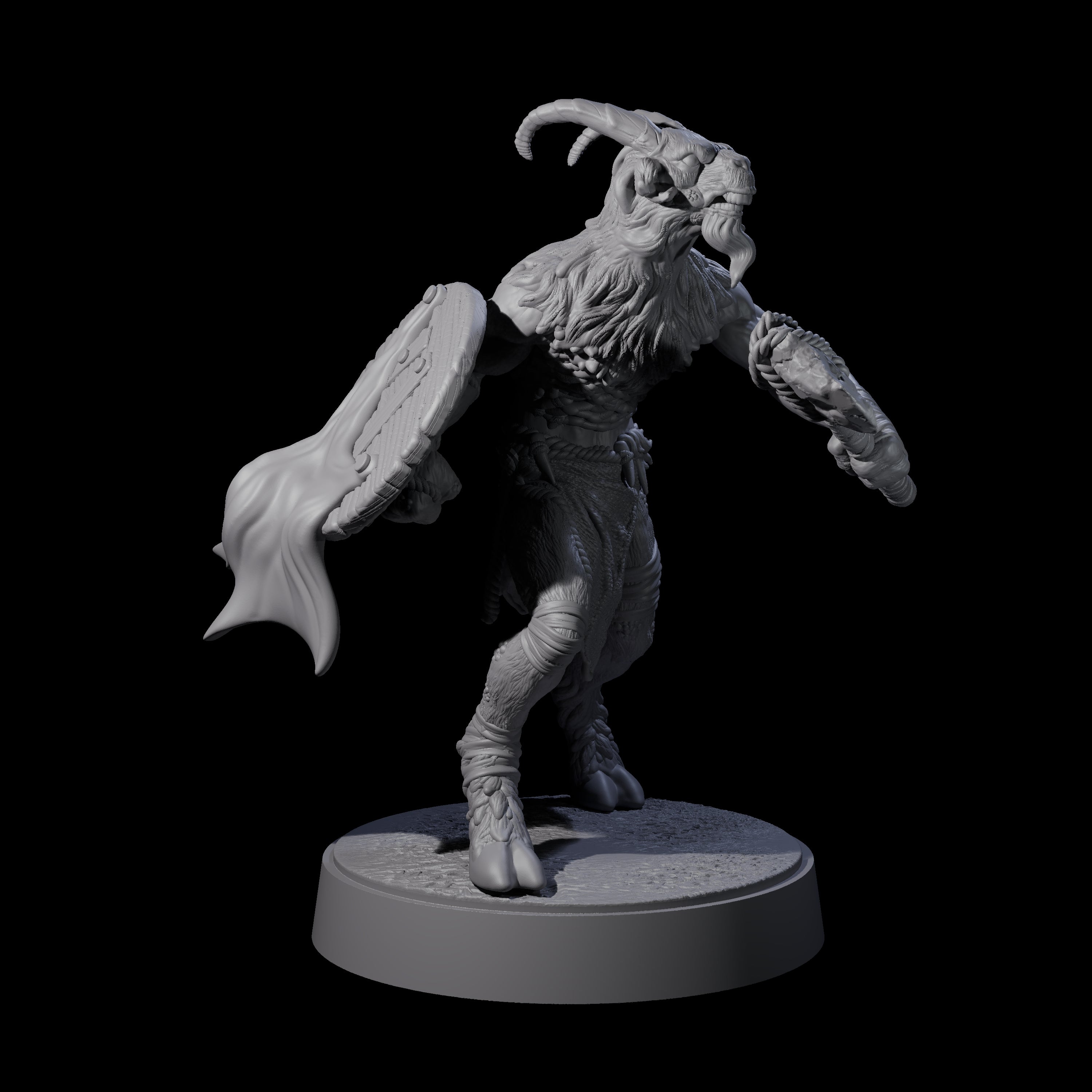 Defiant Goatfolk Fighter C Miniature for Dungeons and Dragons, Pathfinder or other TTRPGs