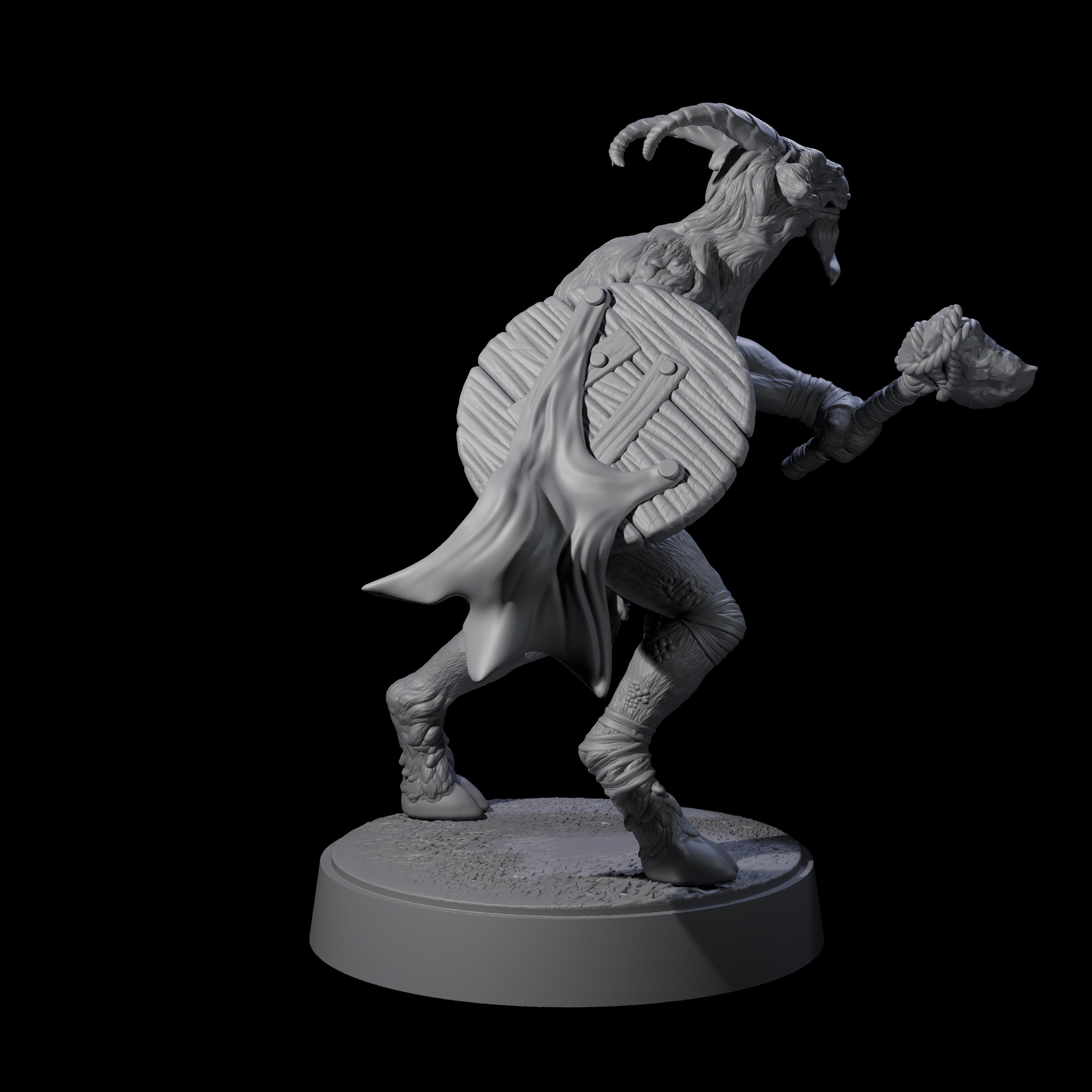 Defiant Goatfolk Fighter C Miniature for Dungeons and Dragons, Pathfinder or other TTRPGs