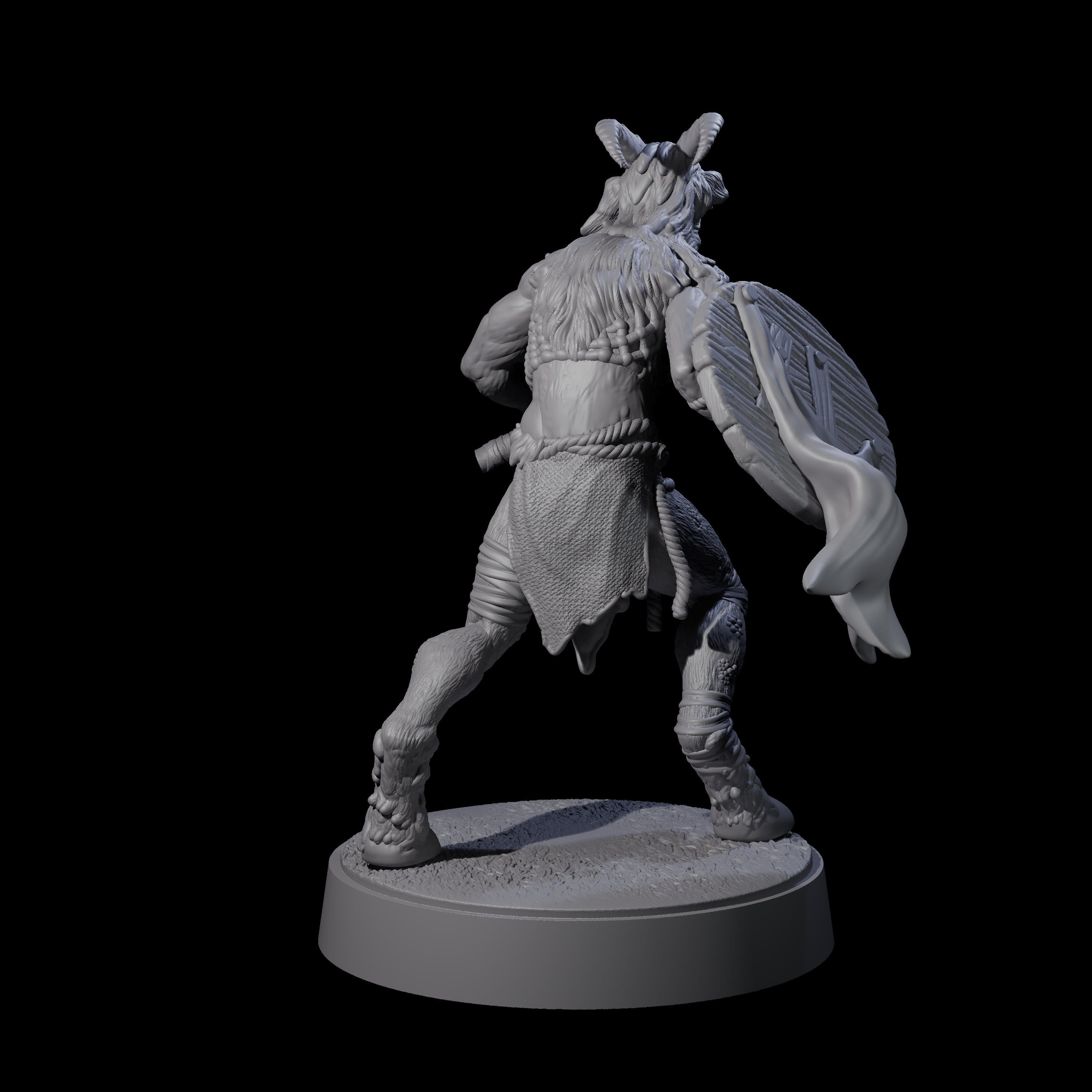 Defiant Goatfolk Fighter C Miniature for Dungeons and Dragons, Pathfinder or other TTRPGs