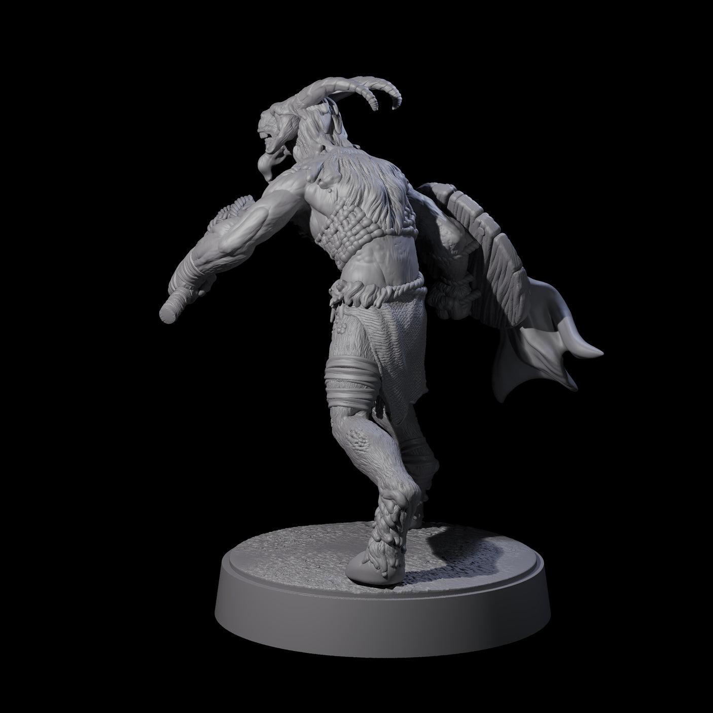 Defiant Goatfolk Fighter C Miniature for Dungeons and Dragons, Pathfinder or other TTRPGs