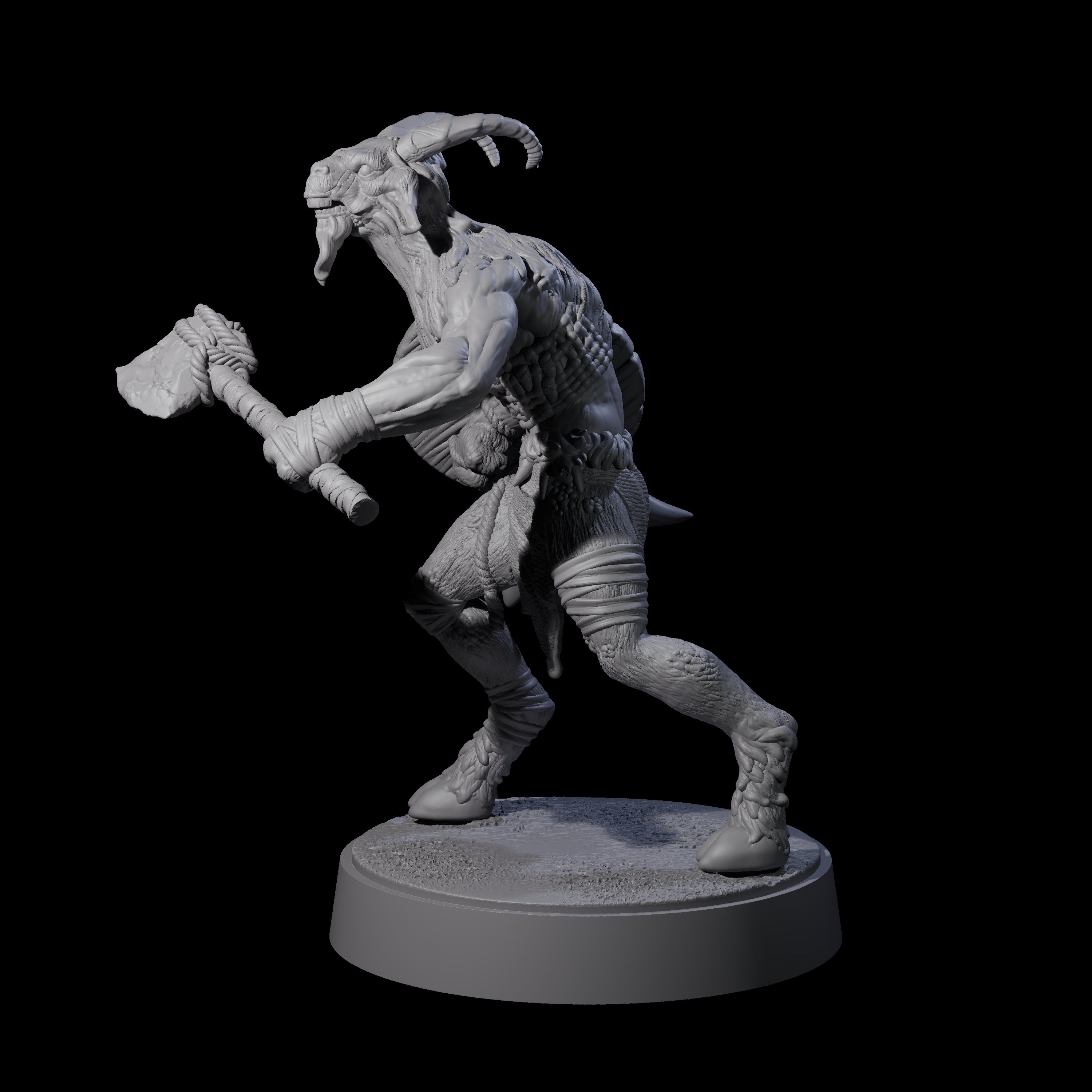 Defiant Goatfolk Fighter C Miniature for Dungeons and Dragons, Pathfinder or other TTRPGs