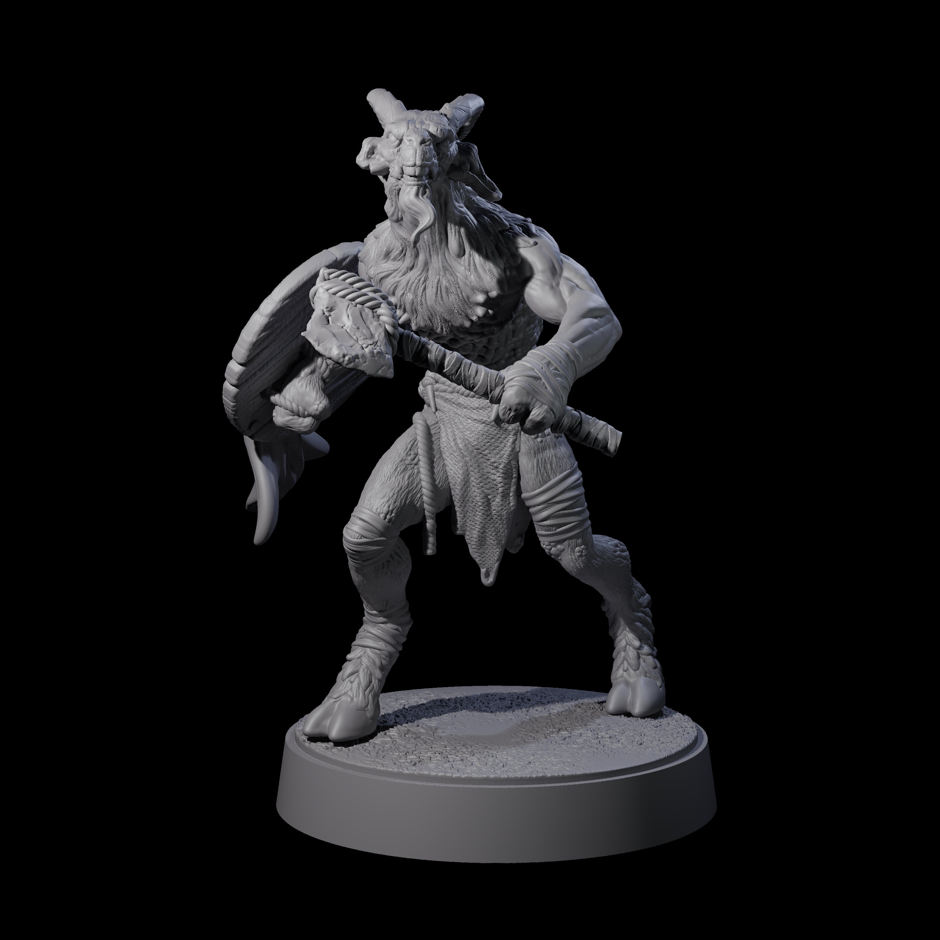 Defiant Goatfolk Fighter C Miniature for Dungeons and Dragons, Pathfinder or other TTRPGs