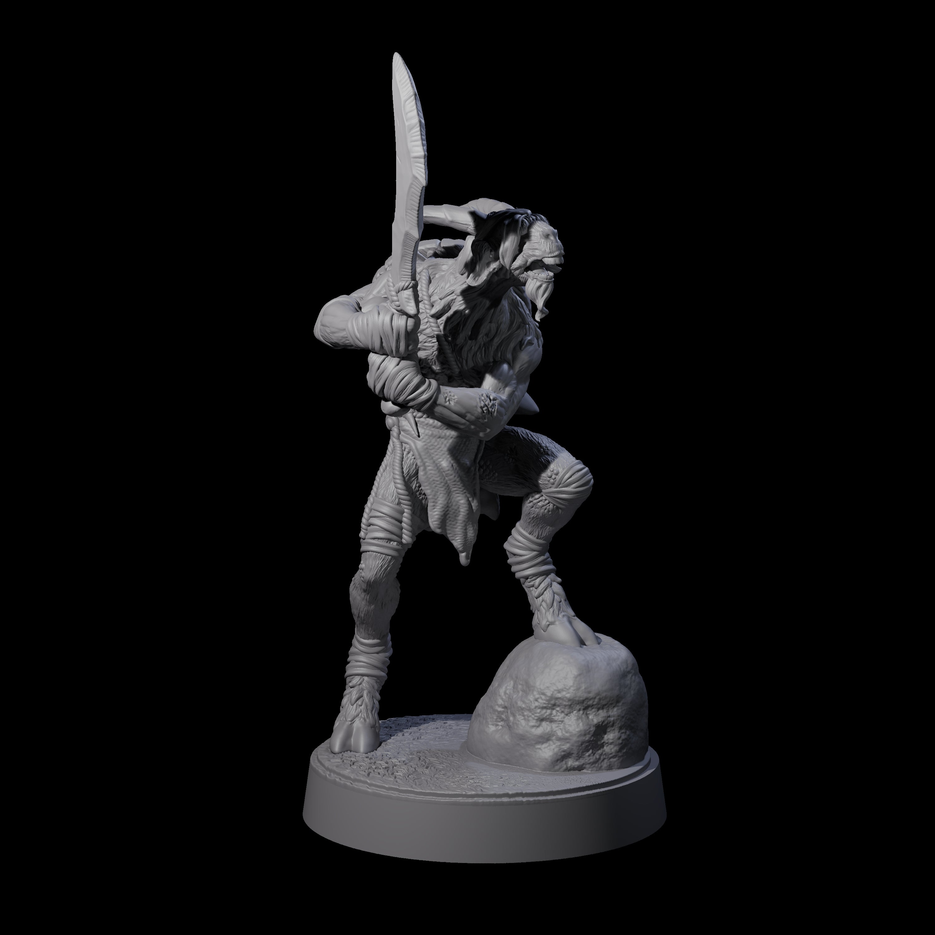 Defiant Goatfolk Fighter D Miniature for Dungeons and Dragons, Pathfinder or other TTRPGs