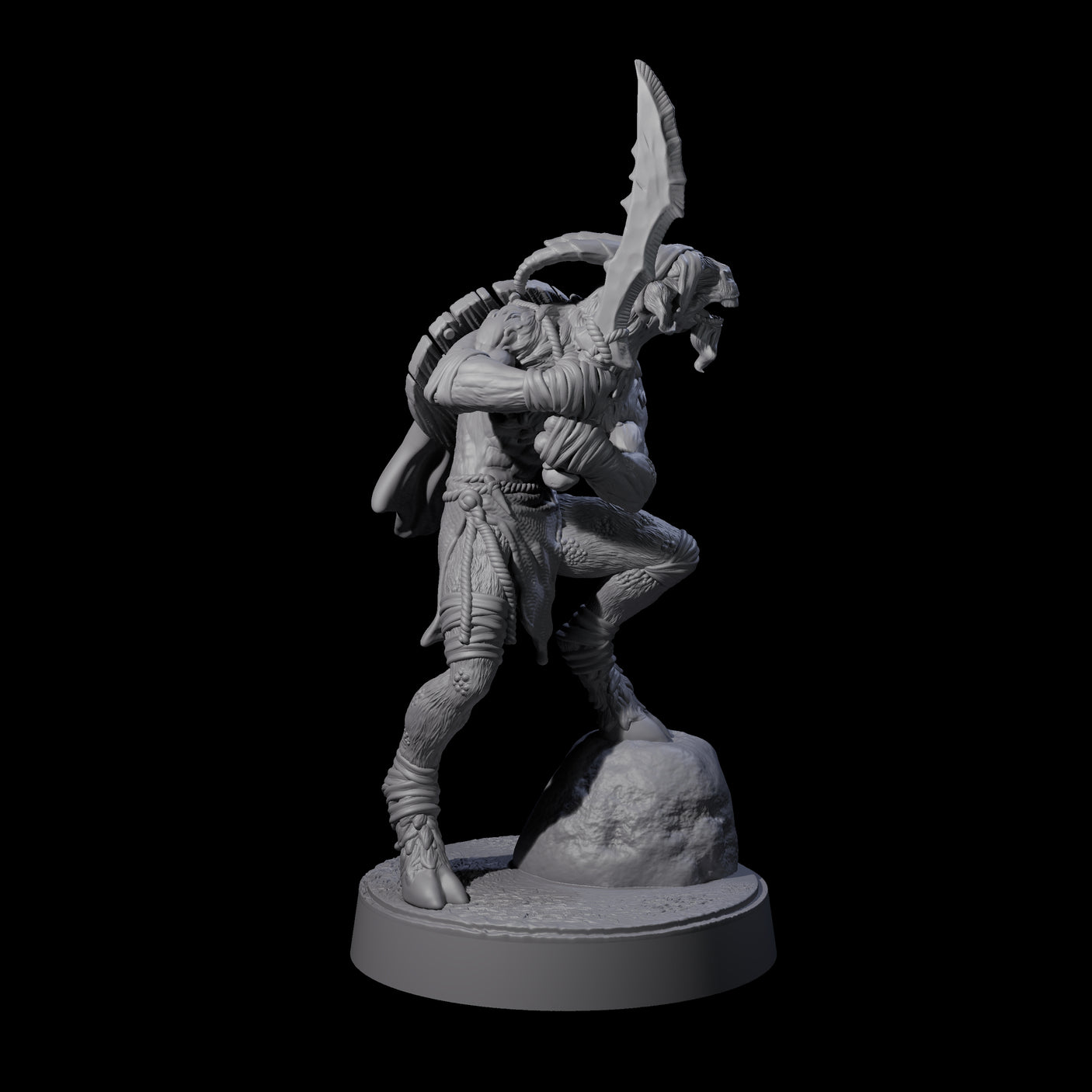 Defiant Goatfolk Fighter D Miniature for Dungeons and Dragons, Pathfinder or other TTRPGs