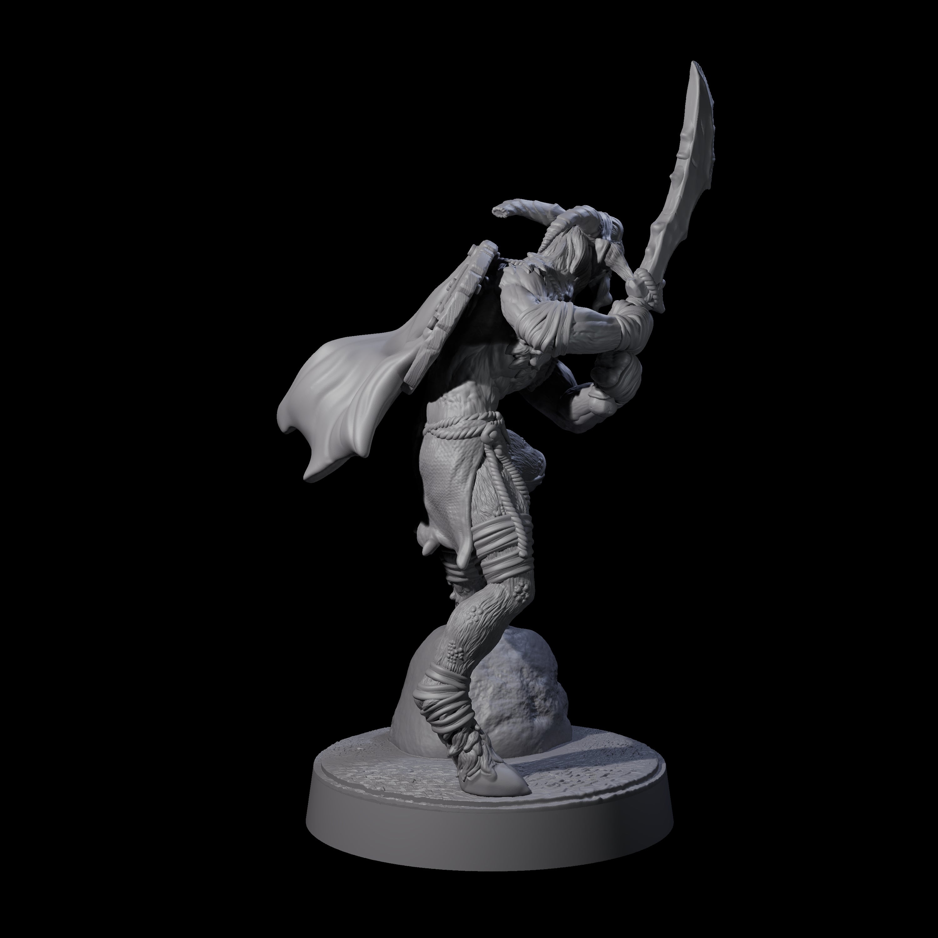 Defiant Goatfolk Fighter D Miniature for Dungeons and Dragons, Pathfinder or other TTRPGs