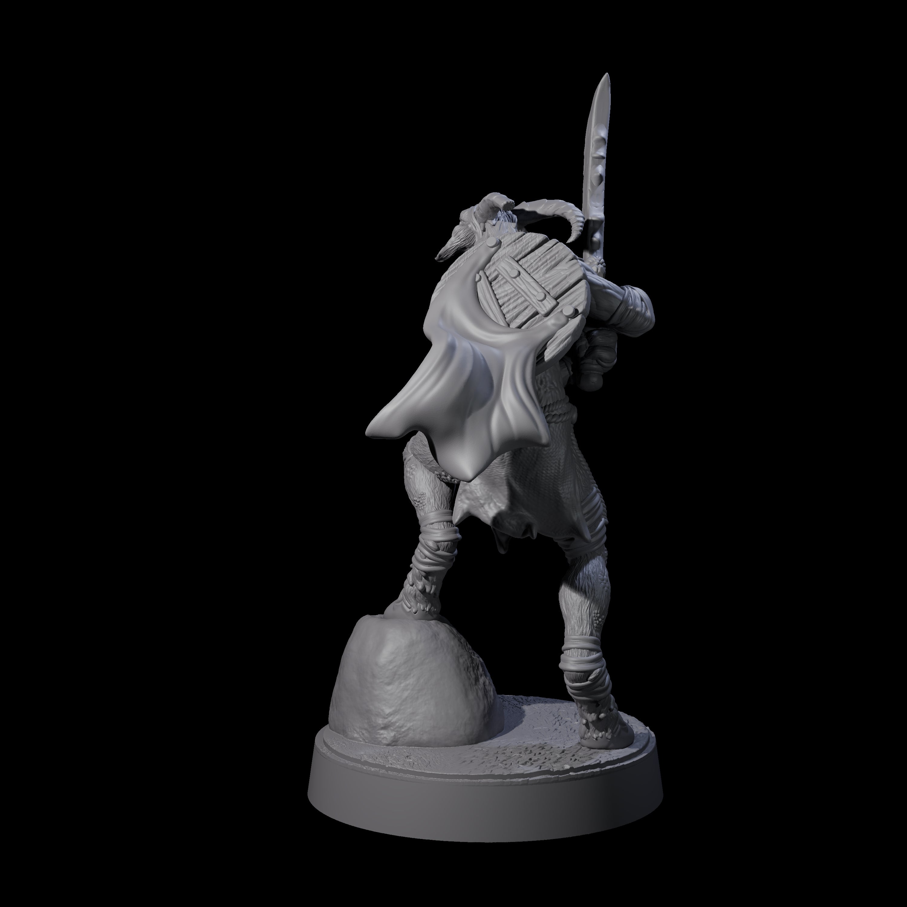 Defiant Goatfolk Fighter D Miniature for Dungeons and Dragons, Pathfinder or other TTRPGs