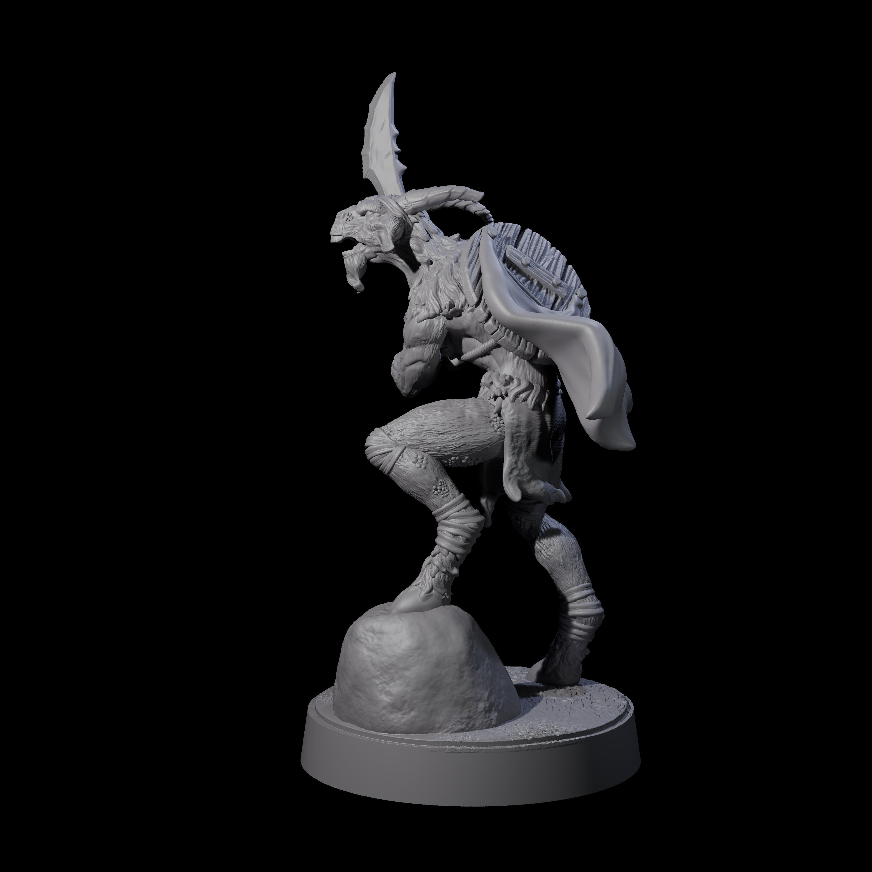 Defiant Goatfolk Fighter D Miniature for Dungeons and Dragons, Pathfinder or other TTRPGs