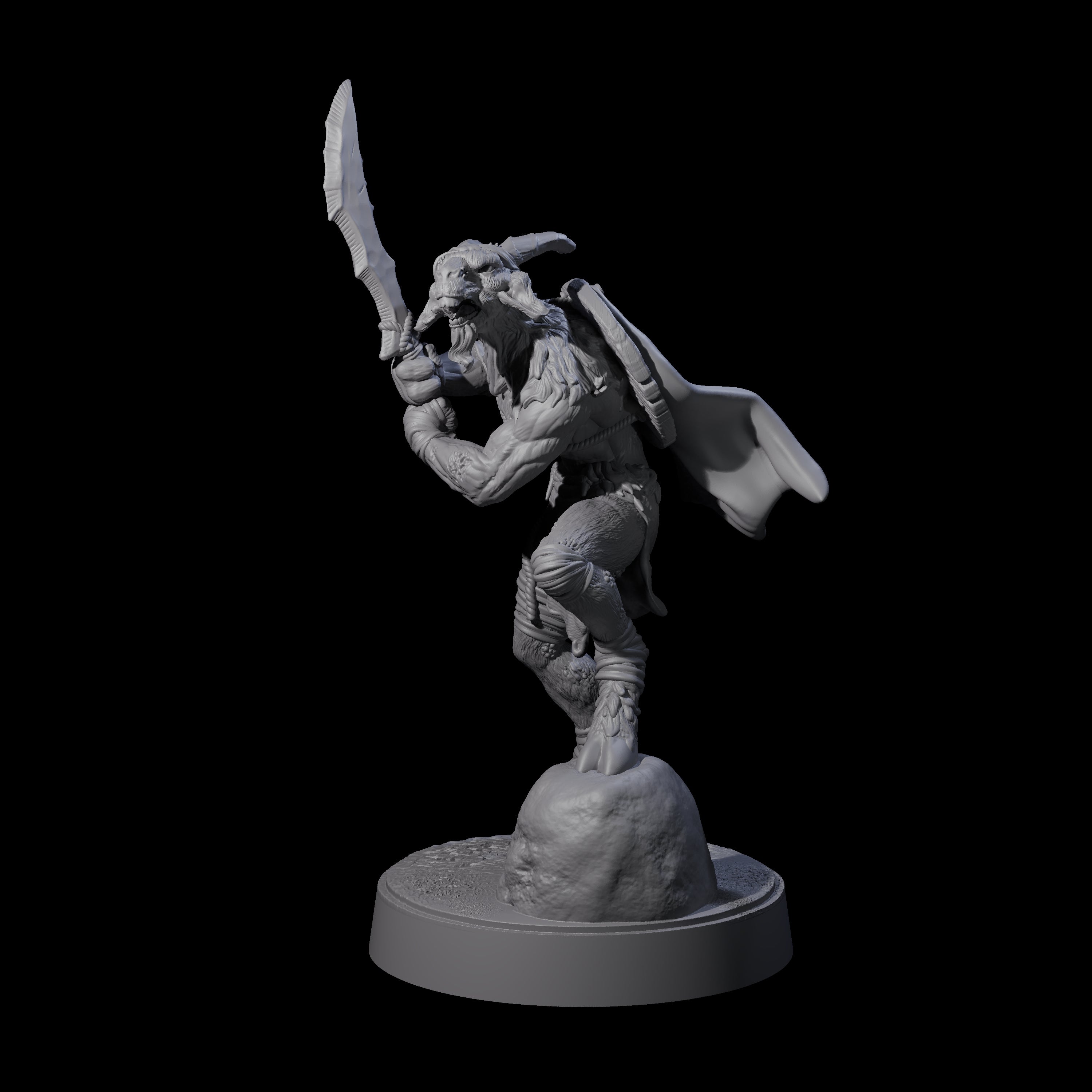 Defiant Goatfolk Fighter D Miniature for Dungeons and Dragons, Pathfinder or other TTRPGs