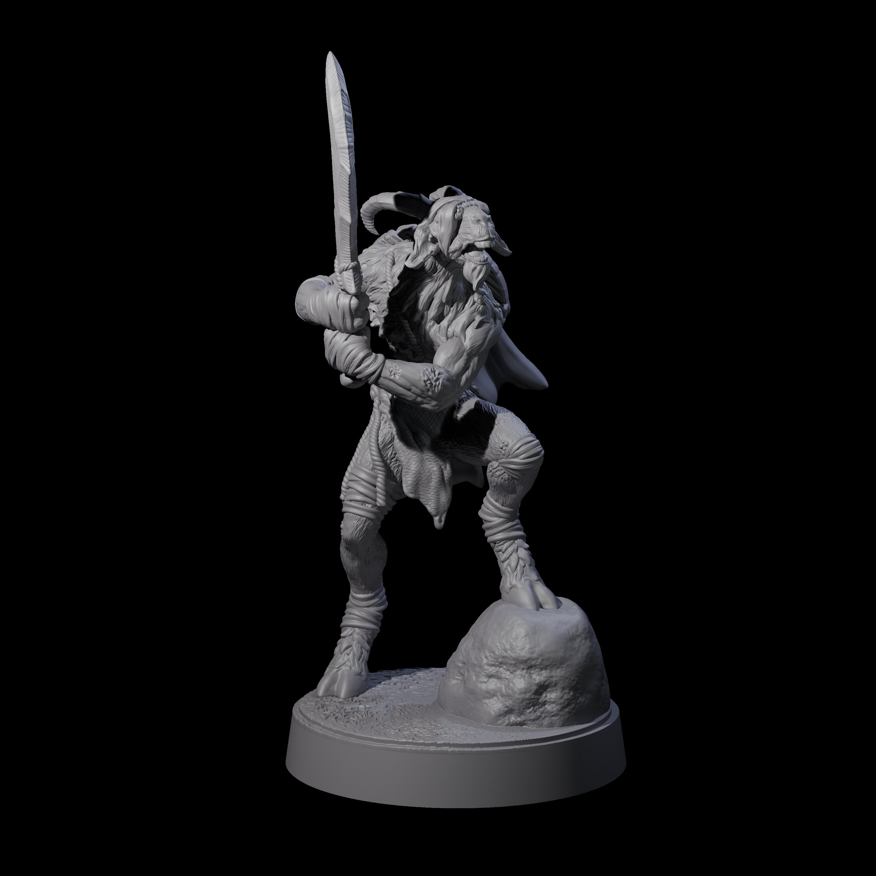 Defiant Goatfolk Fighter D Miniature for Dungeons and Dragons, Pathfinder or other TTRPGs