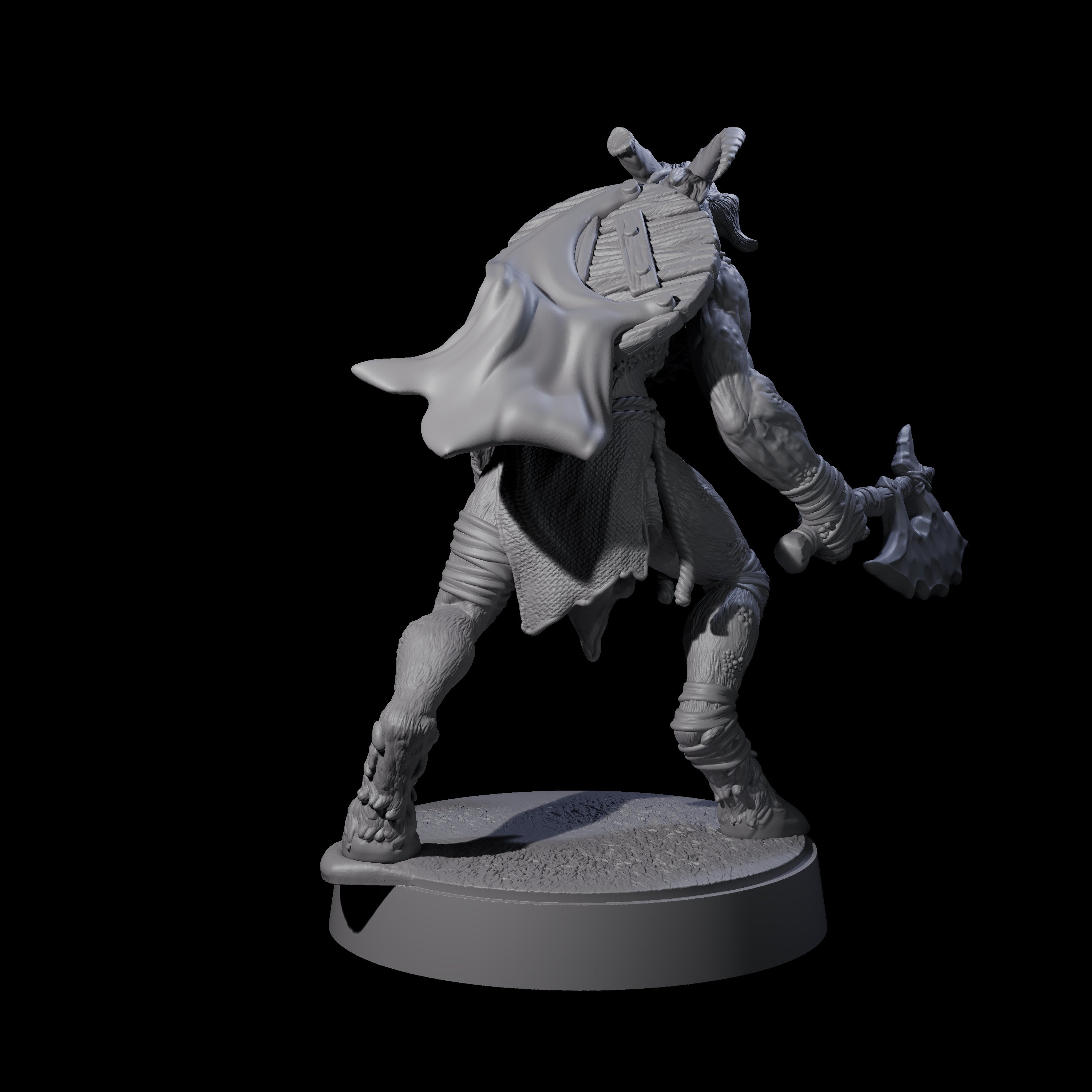 Defiant Goatfolk Fighter E Miniature for Dungeons and Dragons, Pathfinder or other TTRPGs