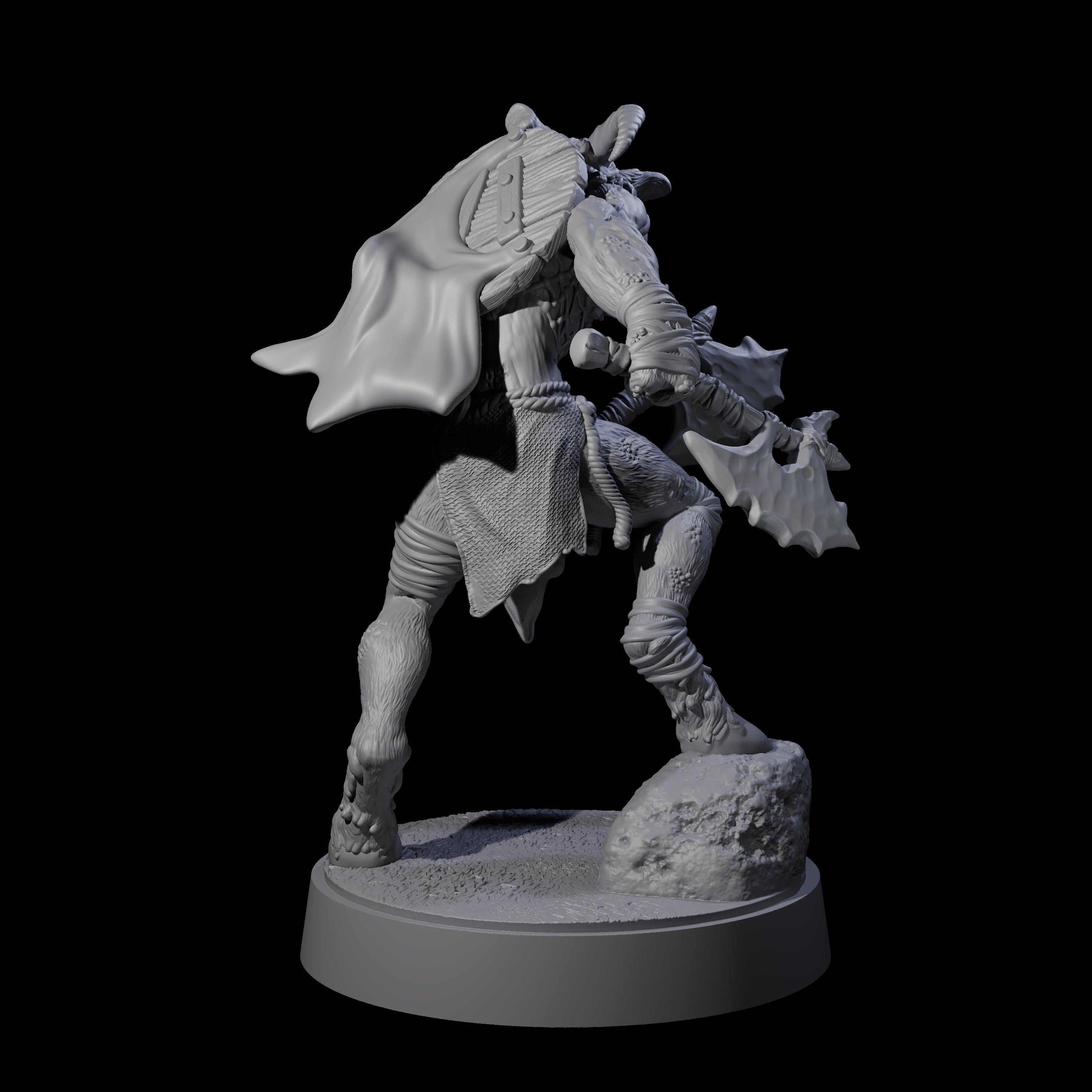 Defiant Goatfolk Fighter F Miniature for Dungeons and Dragons, Pathfinder or other TTRPGs