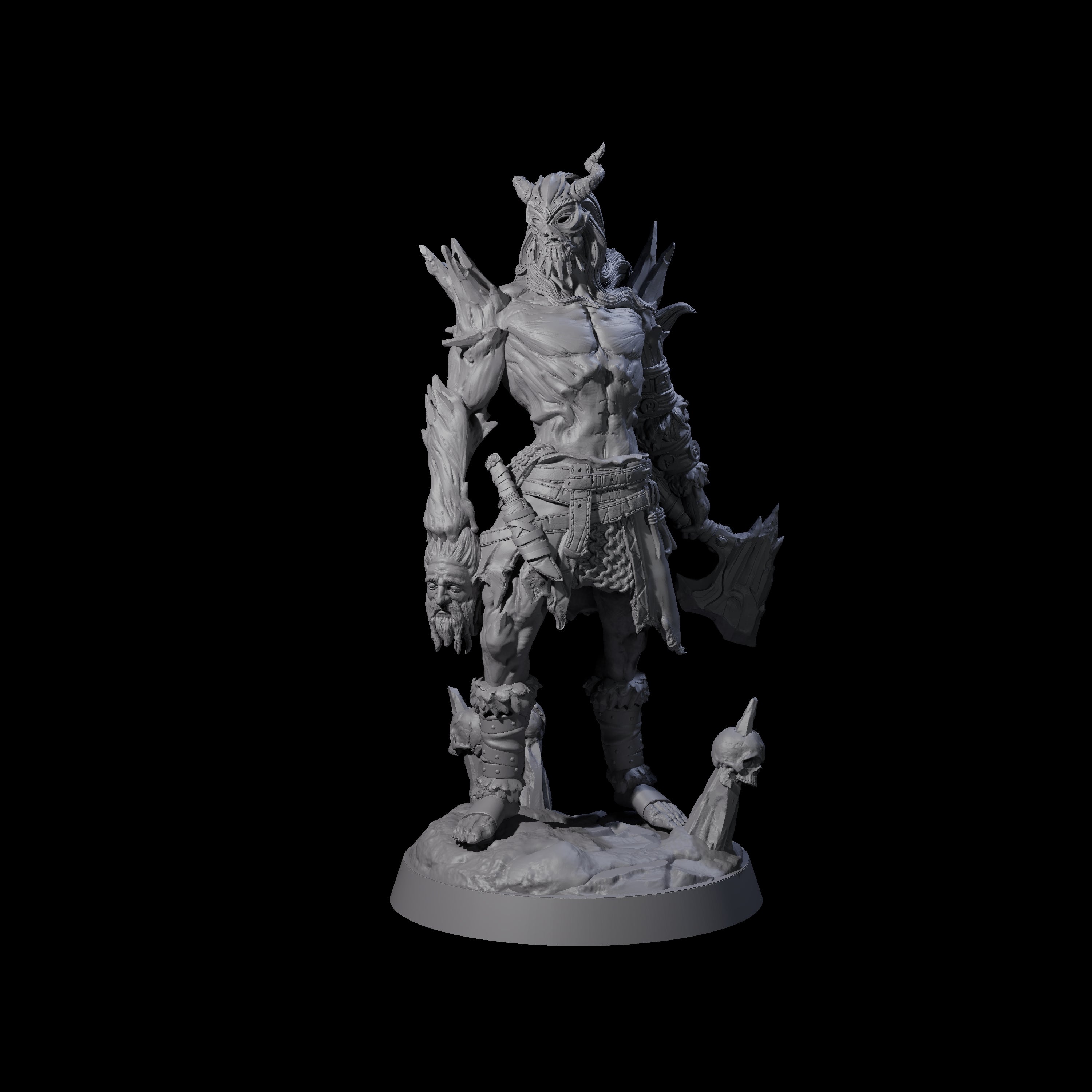 Deformed Ice Clan Champion Miniature for Dungeons and Dragons, Pathfinder or other TTRPGs