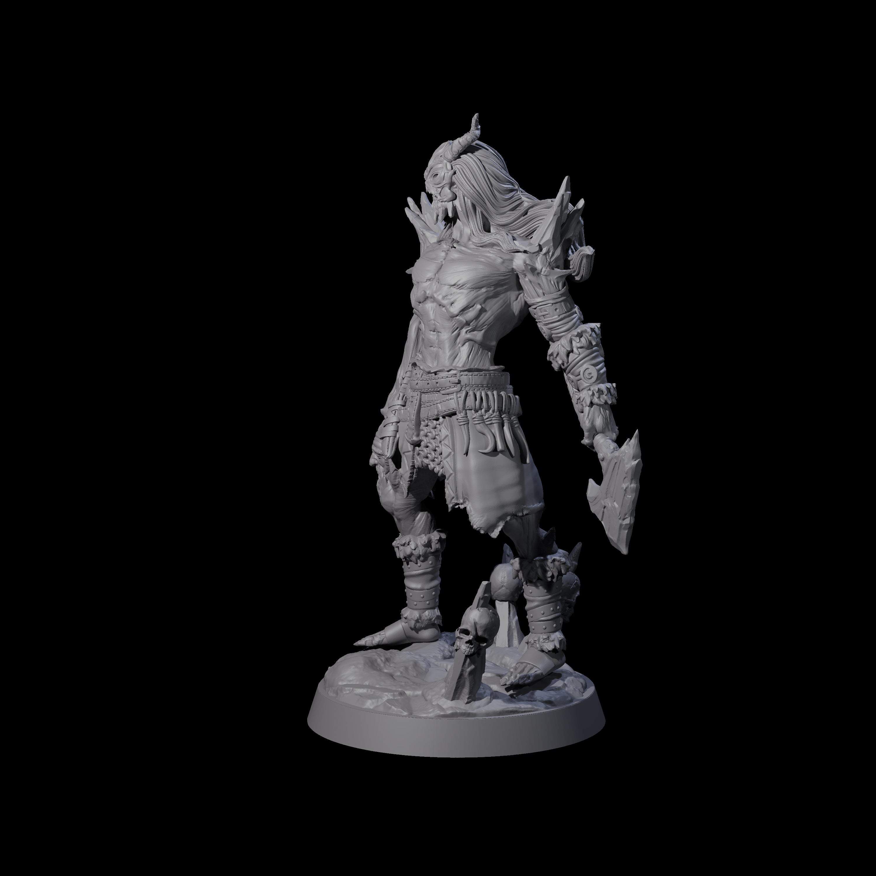 Deformed Ice Clan Champion Miniature for Dungeons and Dragons, Pathfinder or other TTRPGs