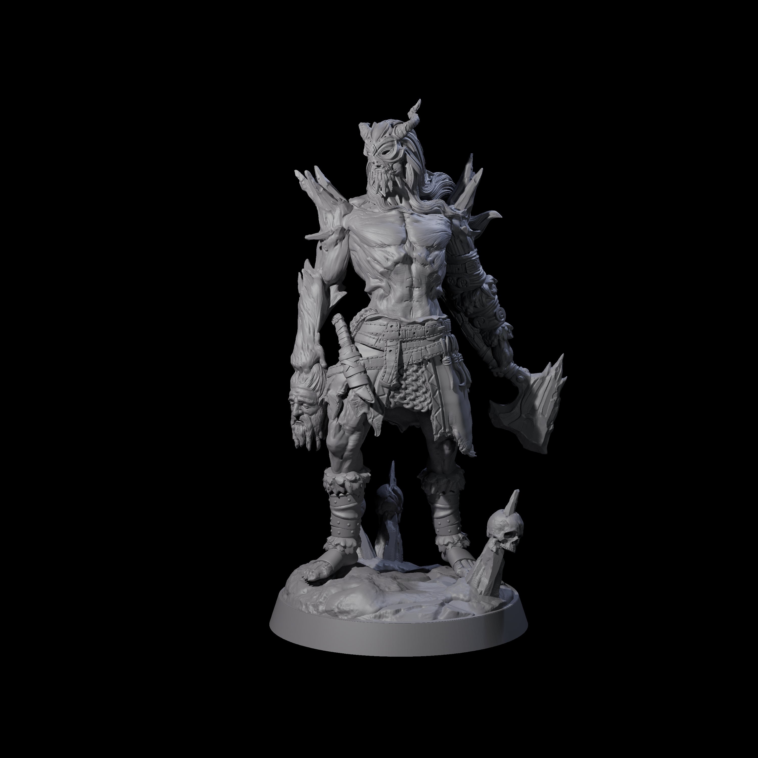 Deformed Ice Clan Champion Miniature for Dungeons and Dragons, Pathfinder or other TTRPGs