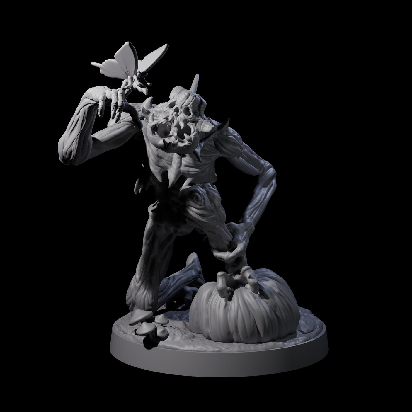 Deformed Living Pumpkin Man Miniature for Dungeons and Dragons, Pathfinder or other TTRPGs