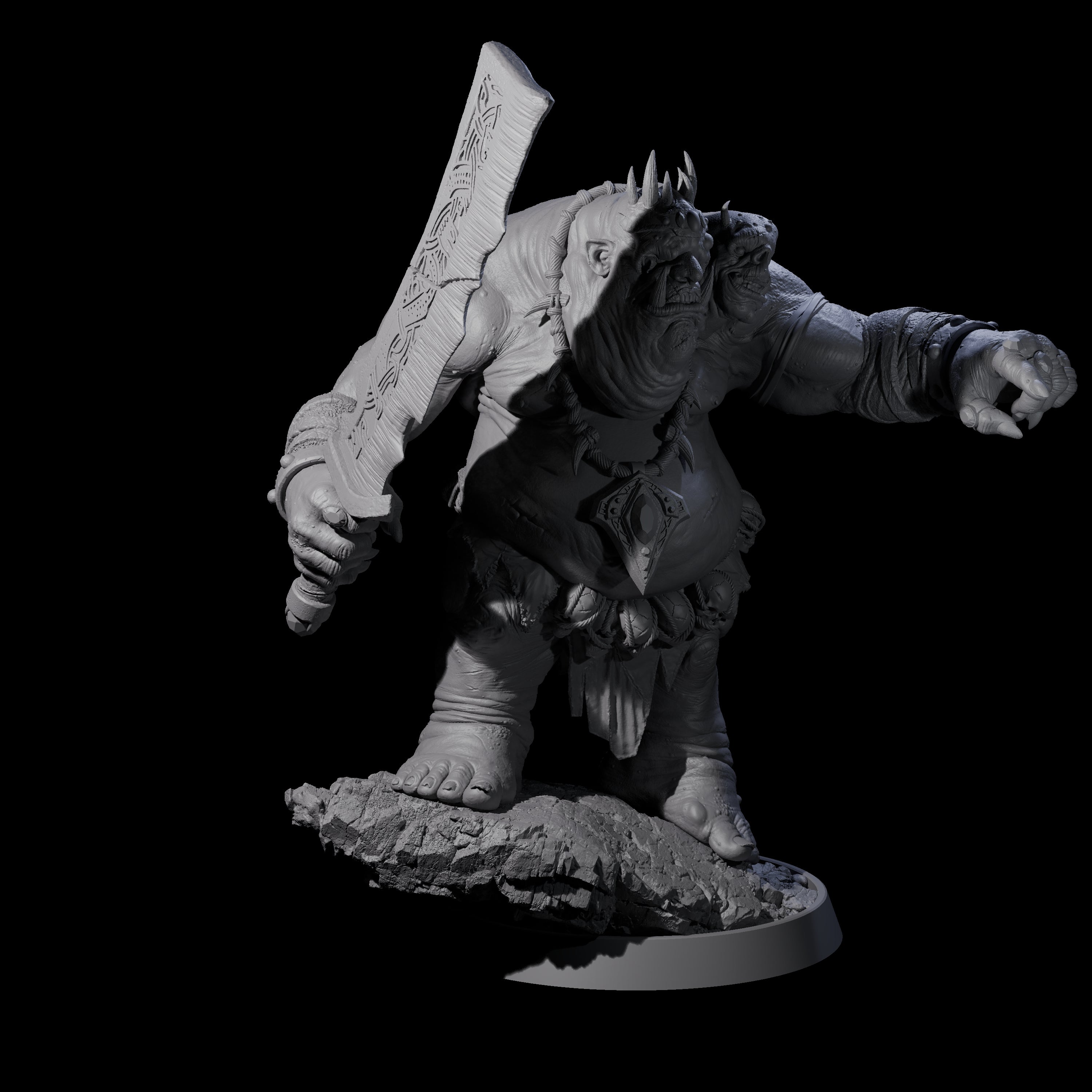 Deformed Ogre B Miniature for Dungeons and Dragons, Pathfinder or other TTRPGs
