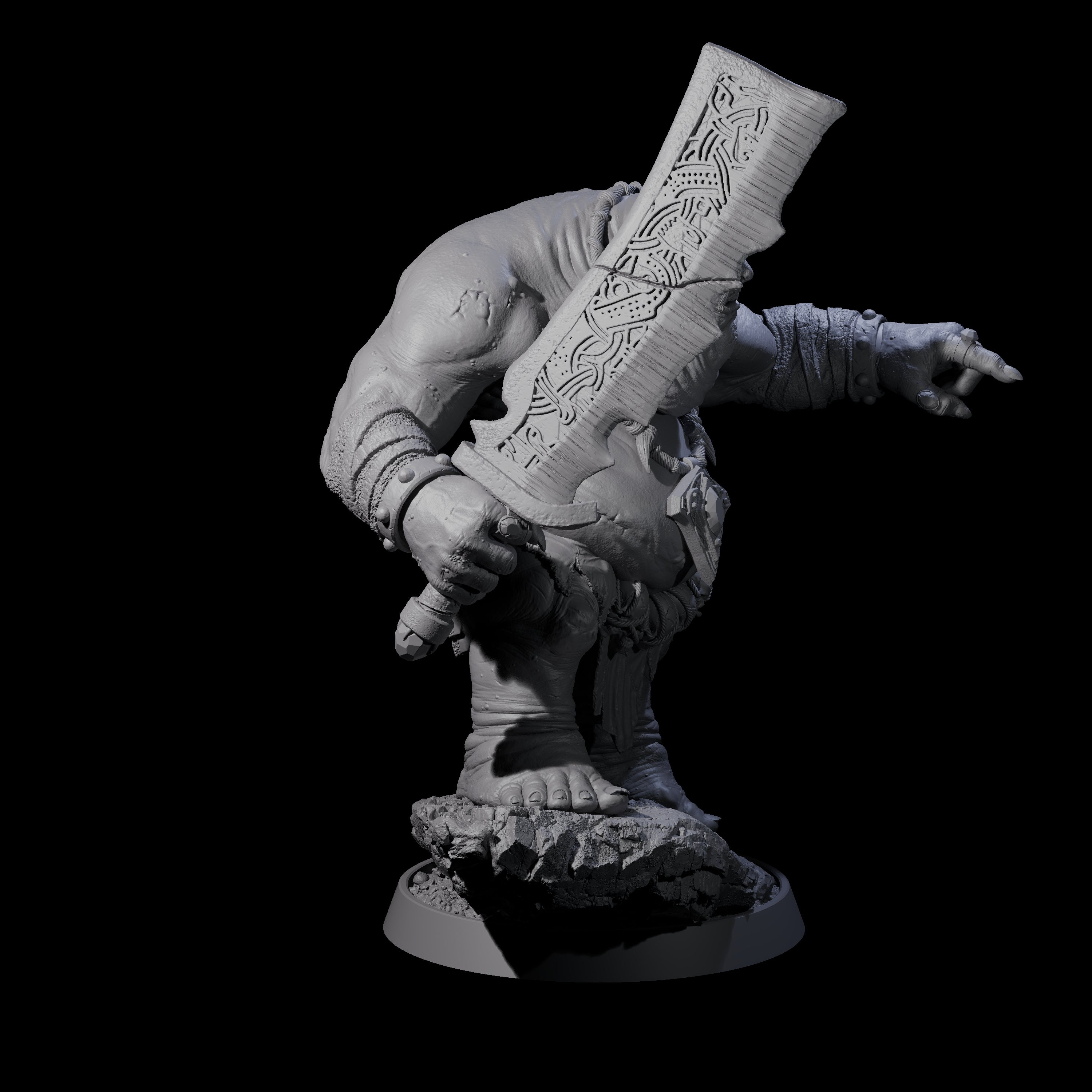 Deformed Ogre B Miniature for Dungeons and Dragons, Pathfinder or other TTRPGs