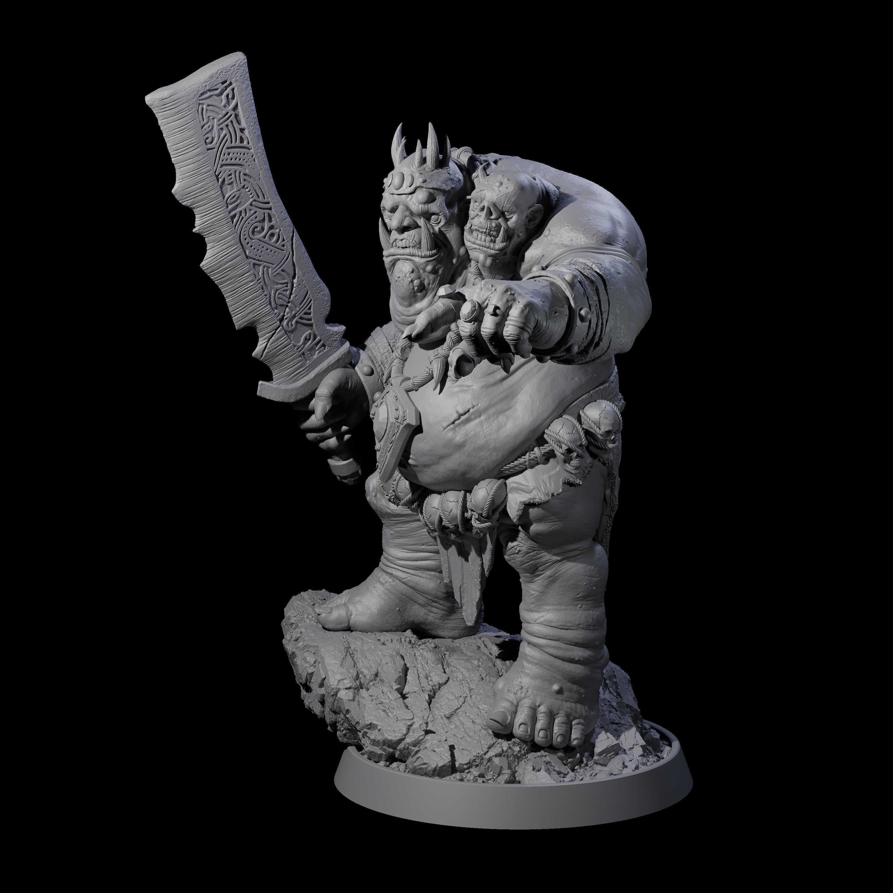 Deformed Ogre B Miniature for Dungeons and Dragons, Pathfinder or other TTRPGs