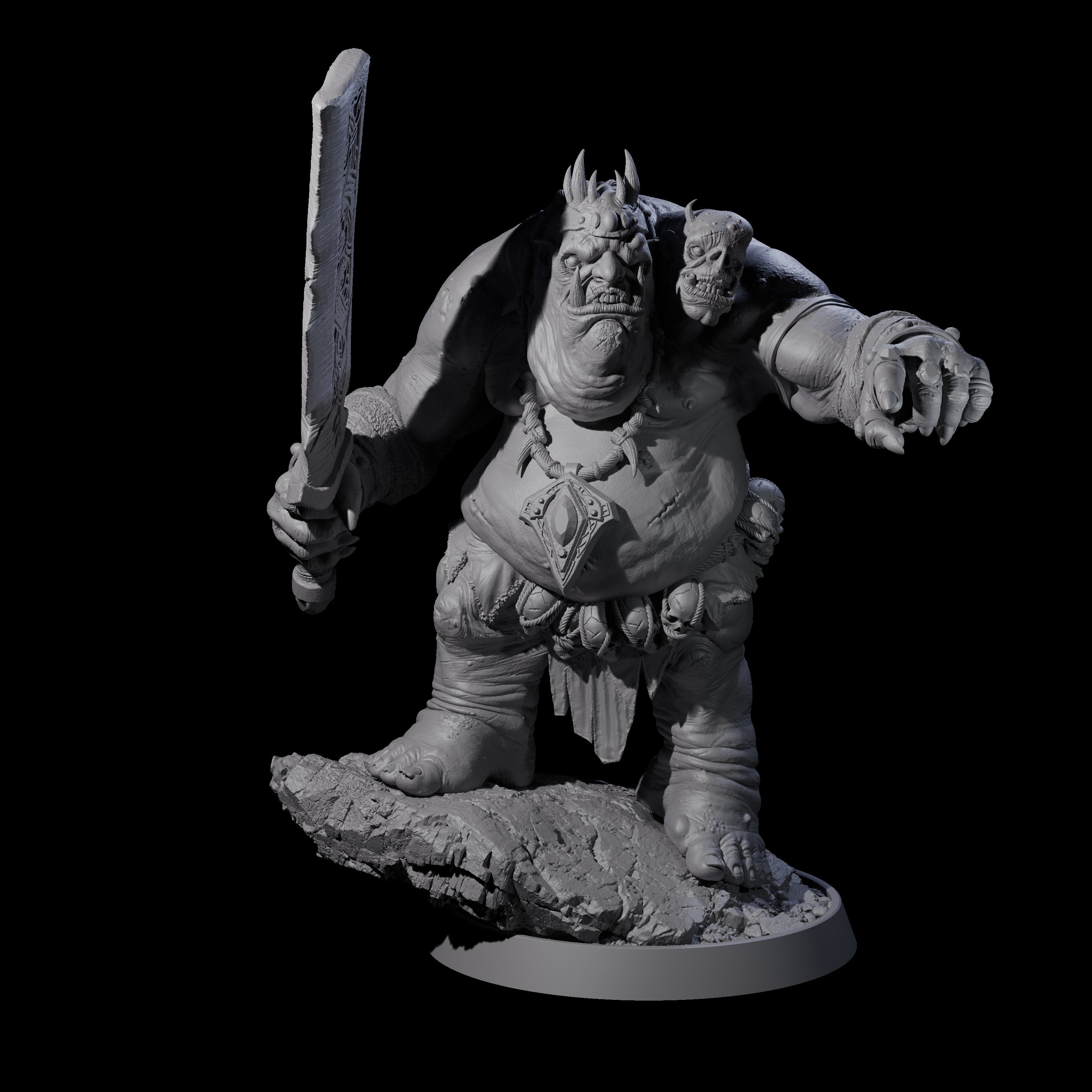 Deformed Ogre B Miniature for Dungeons and Dragons, Pathfinder or other TTRPGs