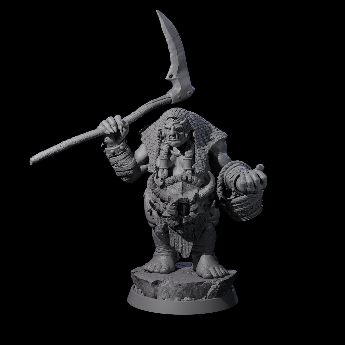 Deformed Ogre H Miniature for Dungeons and Dragons, Pathfinder or other TTRPGs