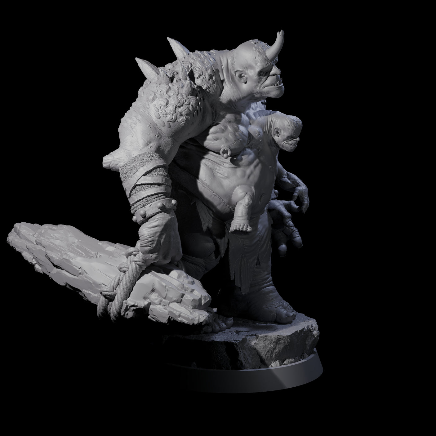 Deformed Ogre I Miniature for Dungeons and Dragons, Pathfinder or other TTRPGs