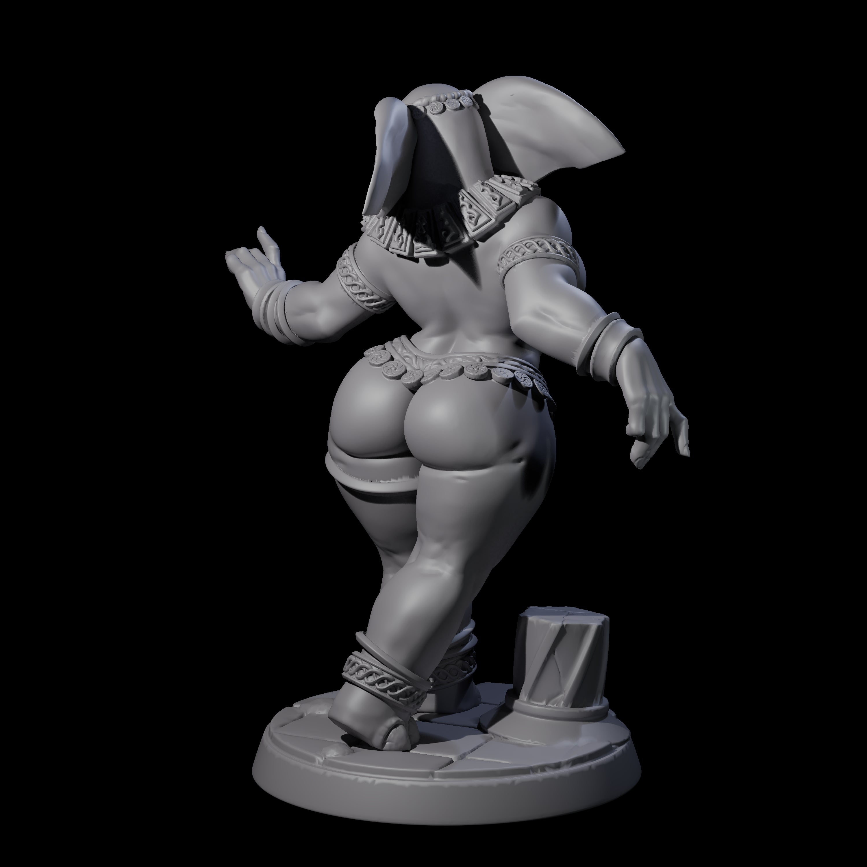 Delicate Loxodon Pinup Miniature for Dungeons and Dragons, Pathfinder or other TTRPGs