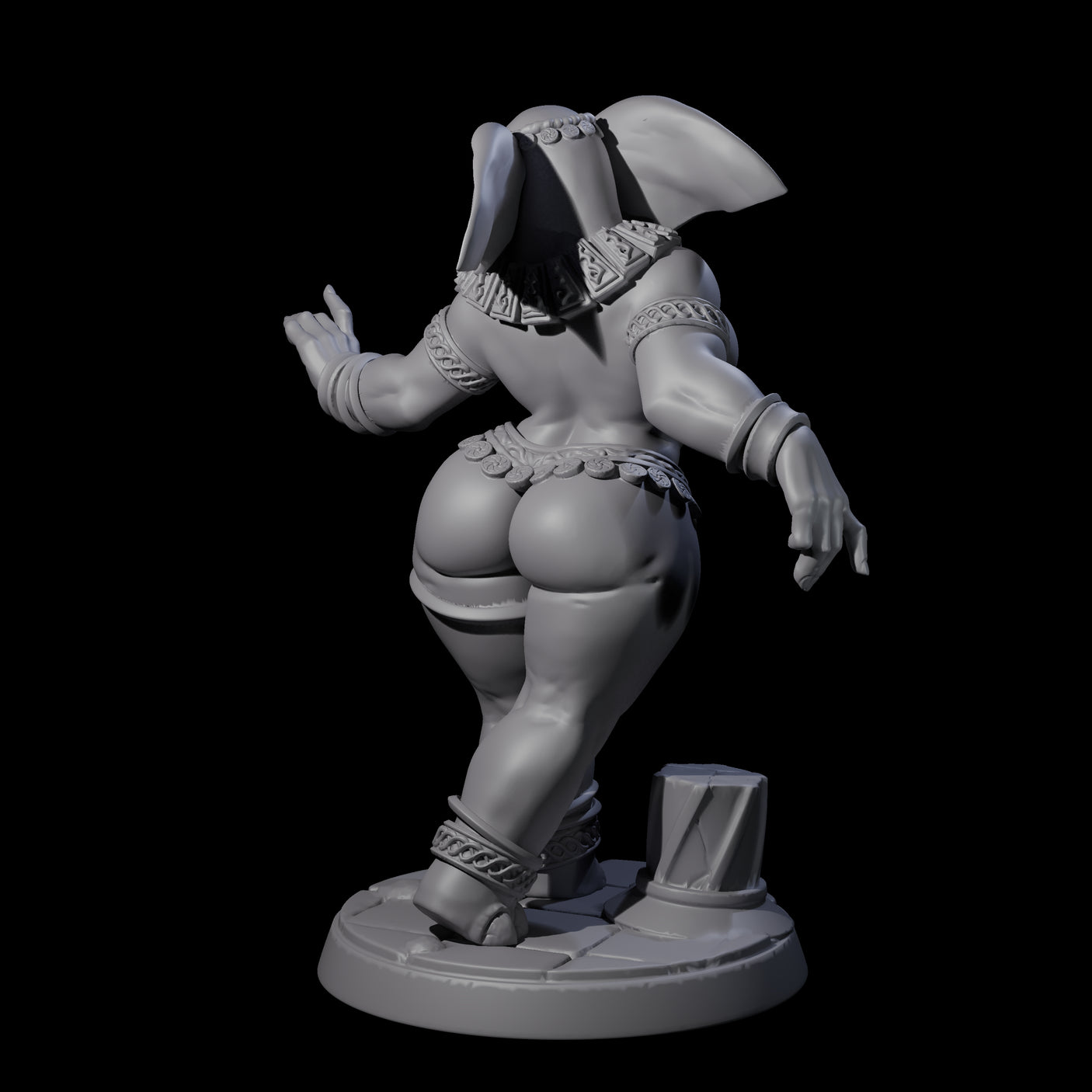 Delicate Loxodon Pinup Miniature for Dungeons and Dragons, Pathfinder or other TTRPGs