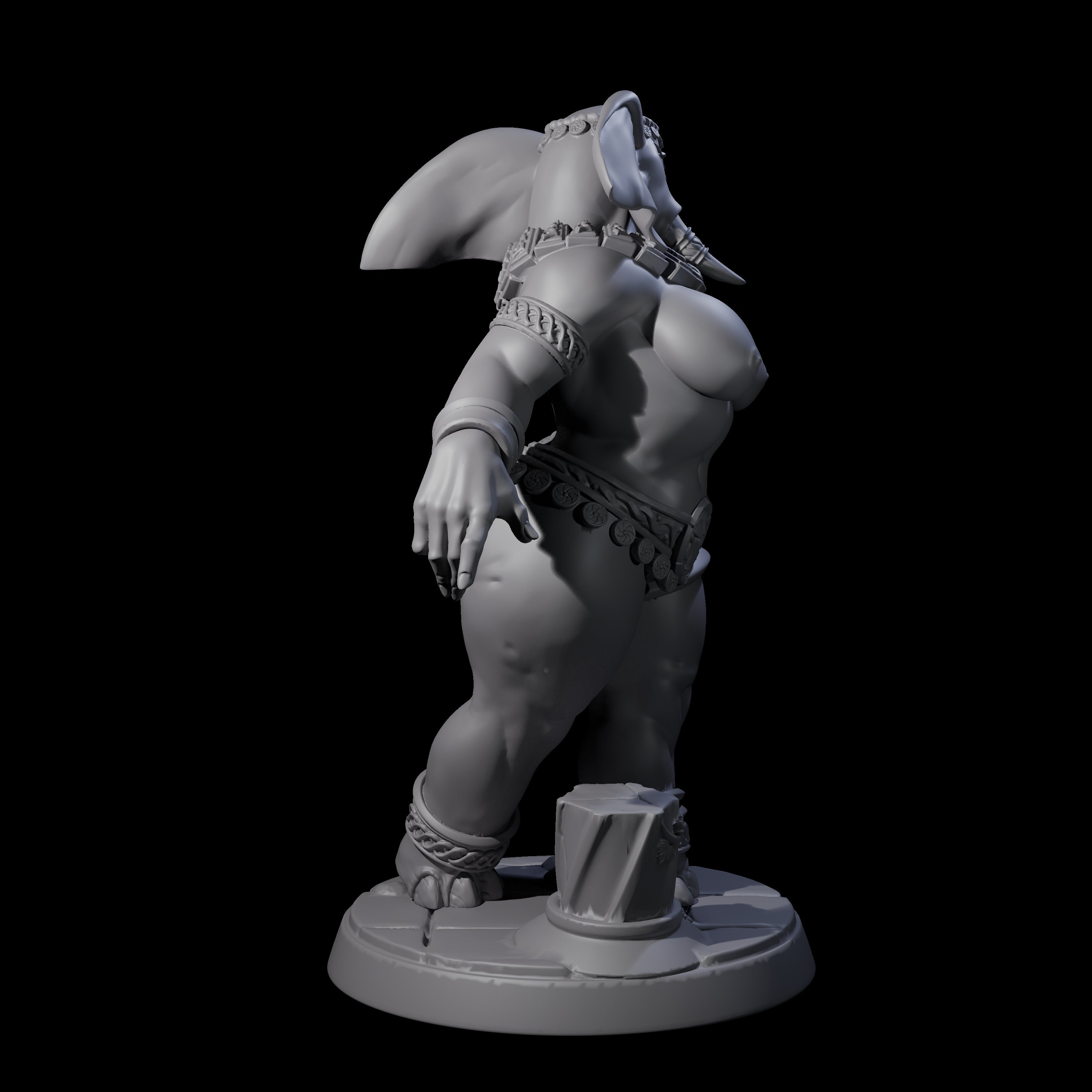 Delicate Loxodon Pinup Miniature for Dungeons and Dragons, Pathfinder or other TTRPGs