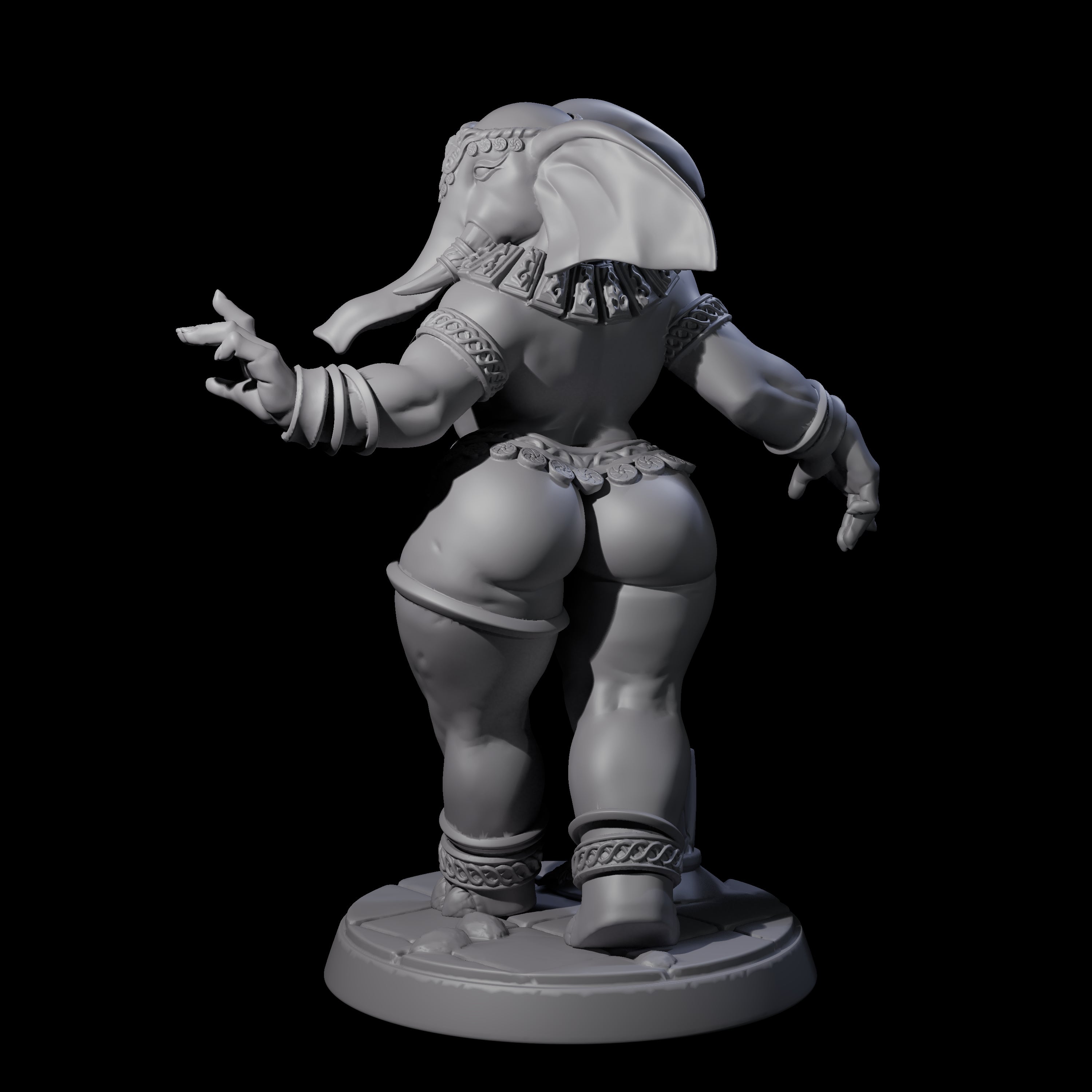 Delicate Loxodon Pinup Miniature for Dungeons and Dragons, Pathfinder or other TTRPGs