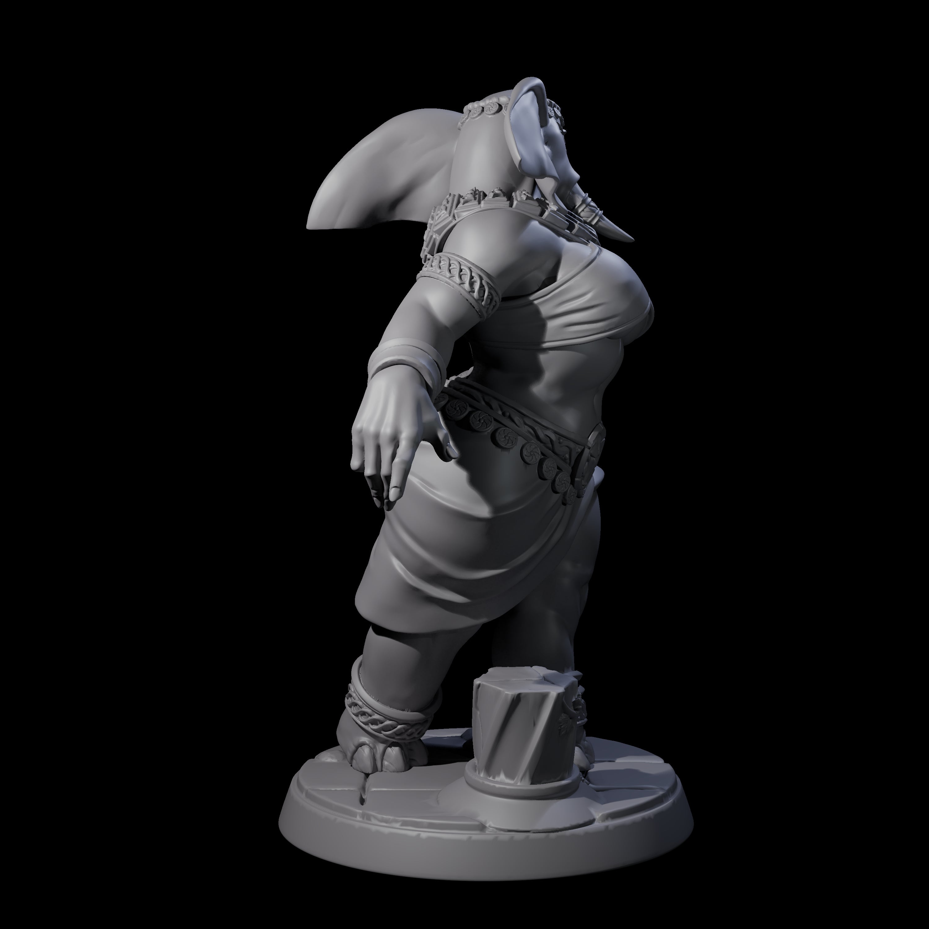Delicate Loxodon Pinup Miniature for Dungeons and Dragons, Pathfinder or other TTRPGs