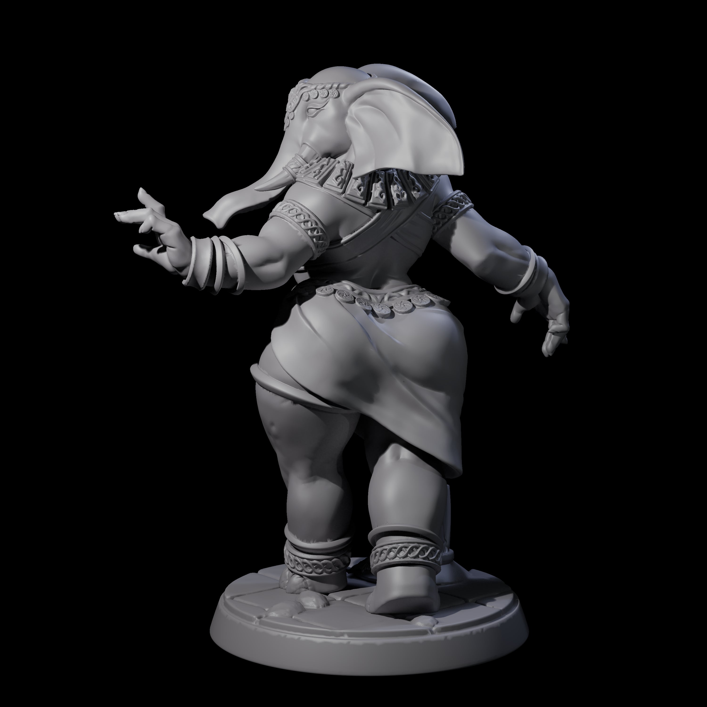 Delicate Loxodon Pinup Miniature for Dungeons and Dragons, Pathfinder or other TTRPGs