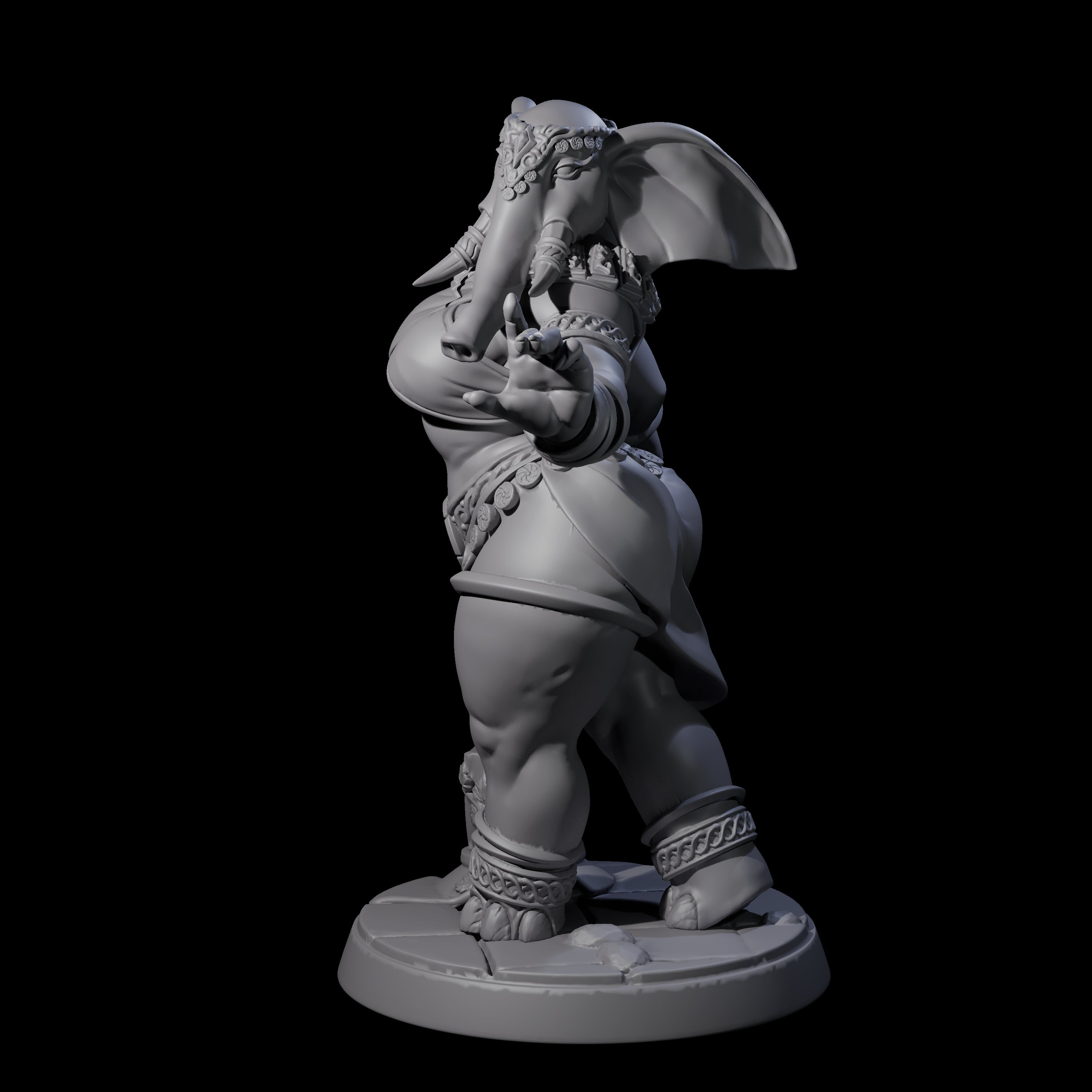 Delicate Loxodon Pinup Miniature for Dungeons and Dragons, Pathfinder or other TTRPGs