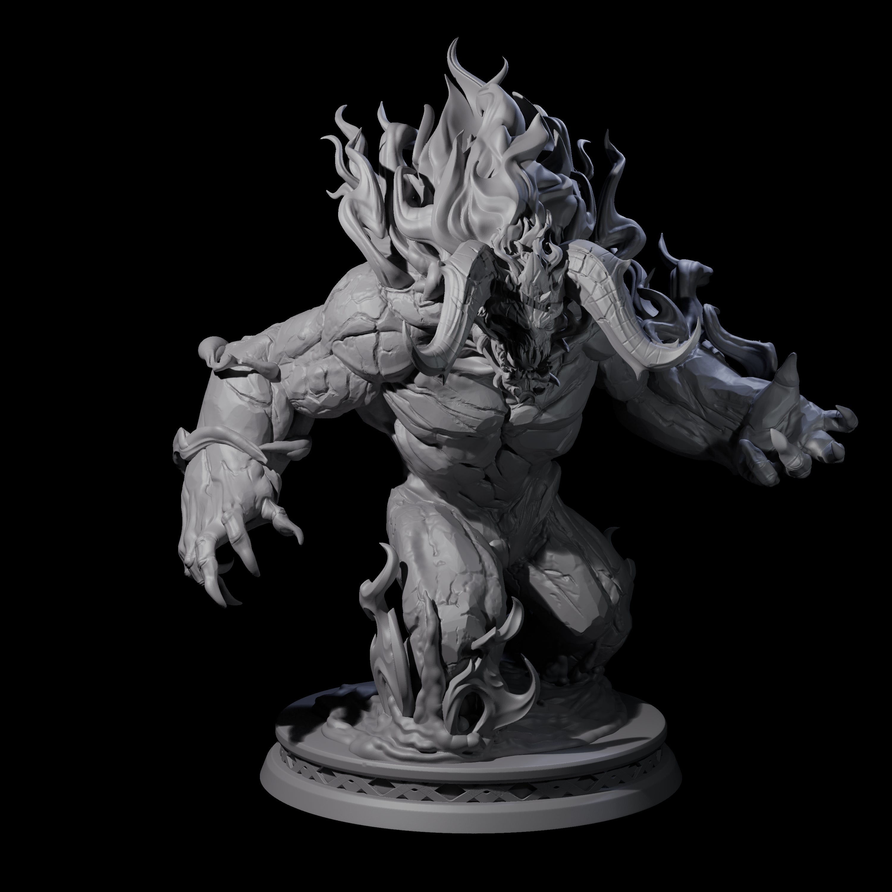 Demonic Fire Elemental Miniature for Dungeons and Dragons, Pathfinder or other TTRPGs