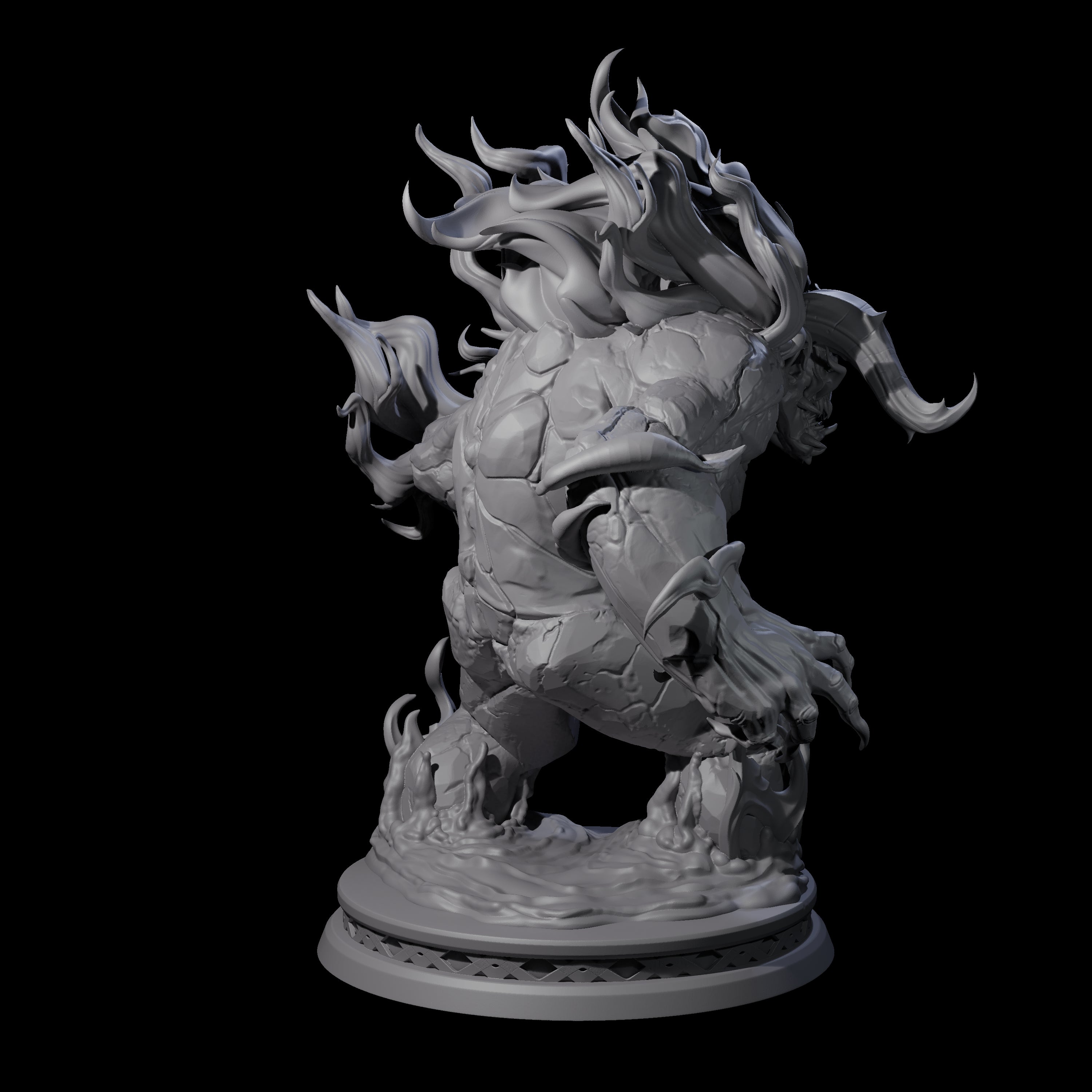 Demonic Fire Elemental Miniature for Dungeons and Dragons, Pathfinder or other TTRPGs