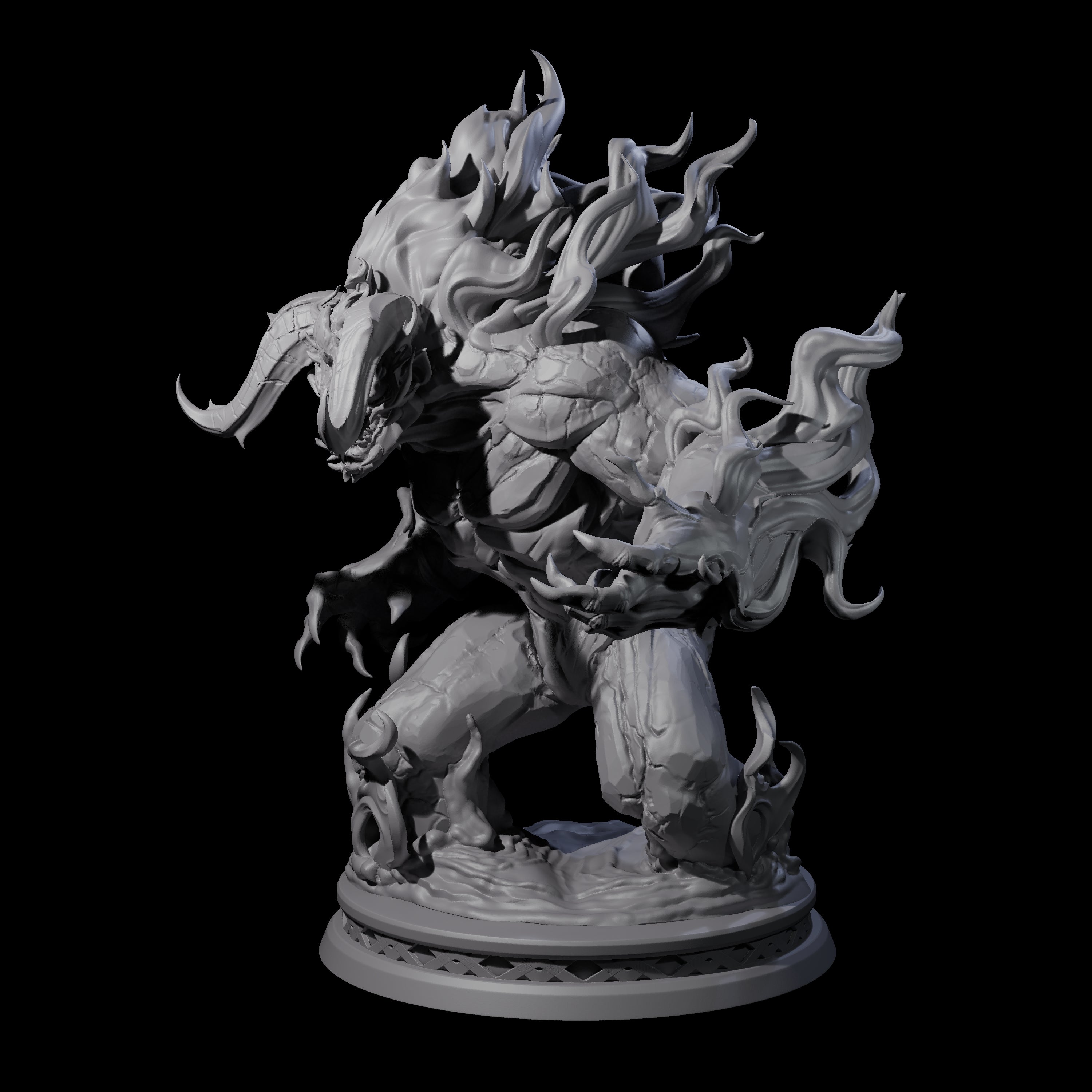 Demonic Fire Elemental Miniature for Dungeons and Dragons, Pathfinder or other TTRPGs