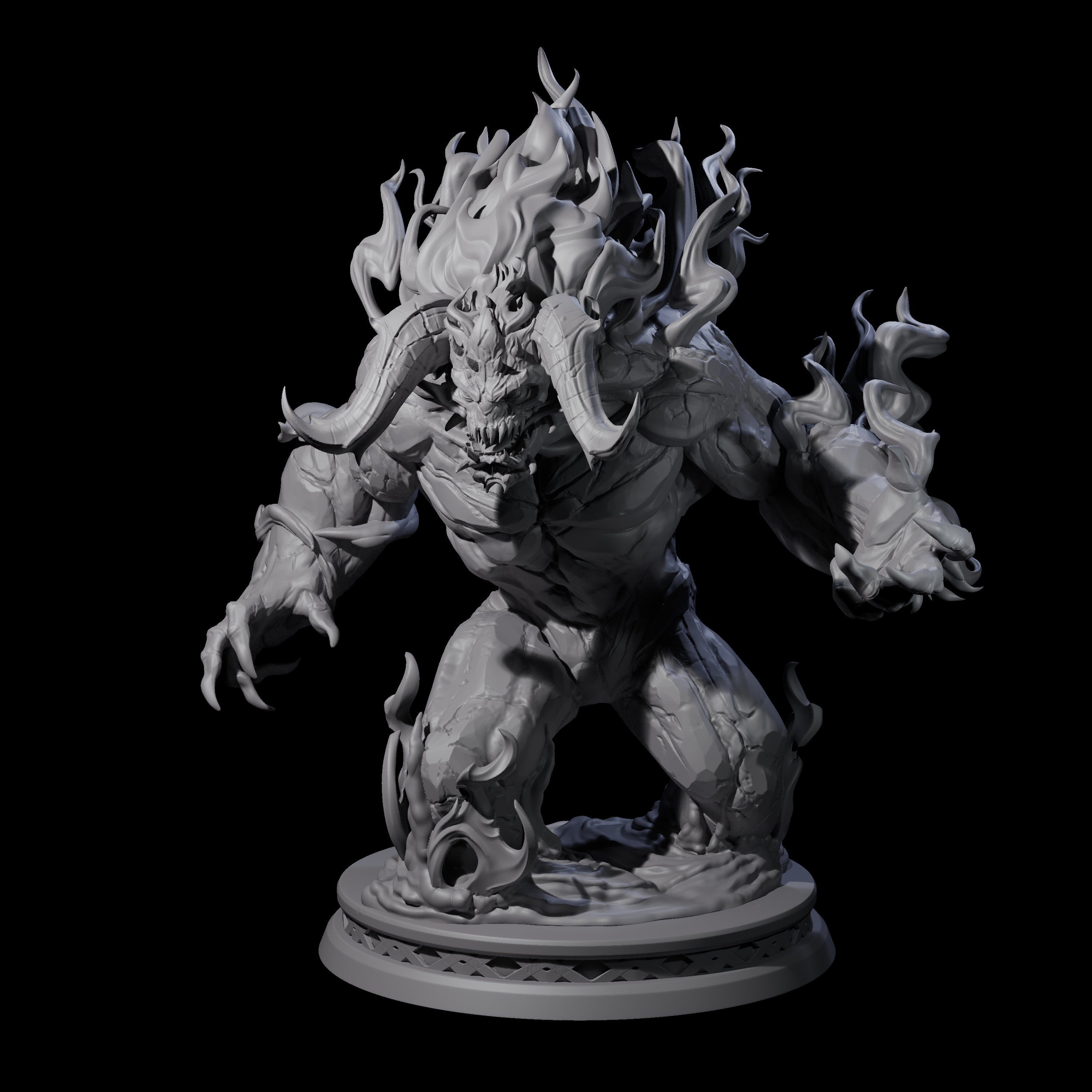 Demonic Fire Elemental Miniature for Dungeons and Dragons, Pathfinder or other TTRPGs