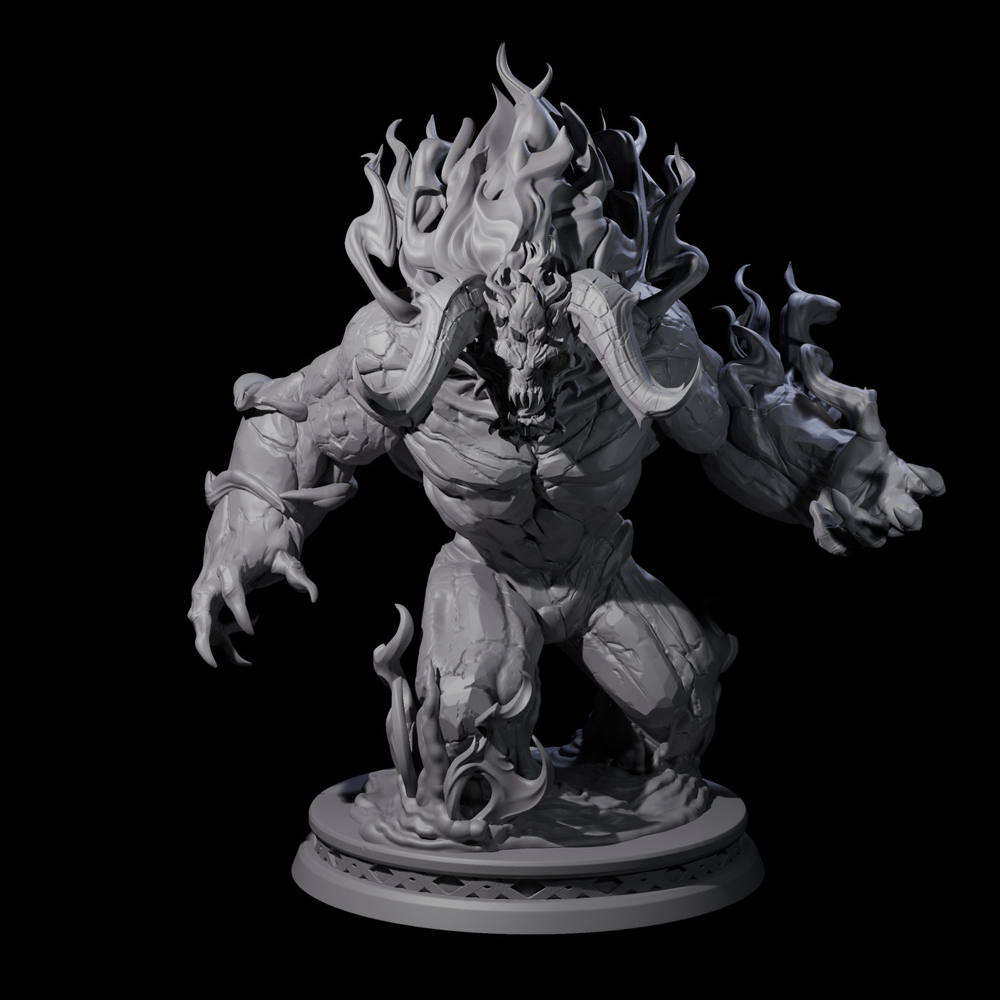 Demonic Fire Elemental Miniature for Dungeons and Dragons, Pathfinder or other TTRPGs
