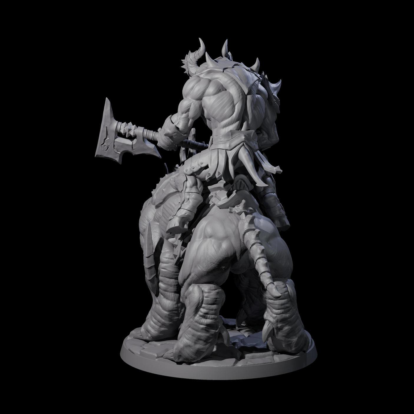 Demonic Ravager riding Hellhound D Miniature for Dungeons and Dragons, Pathfinder or other TTRPGs