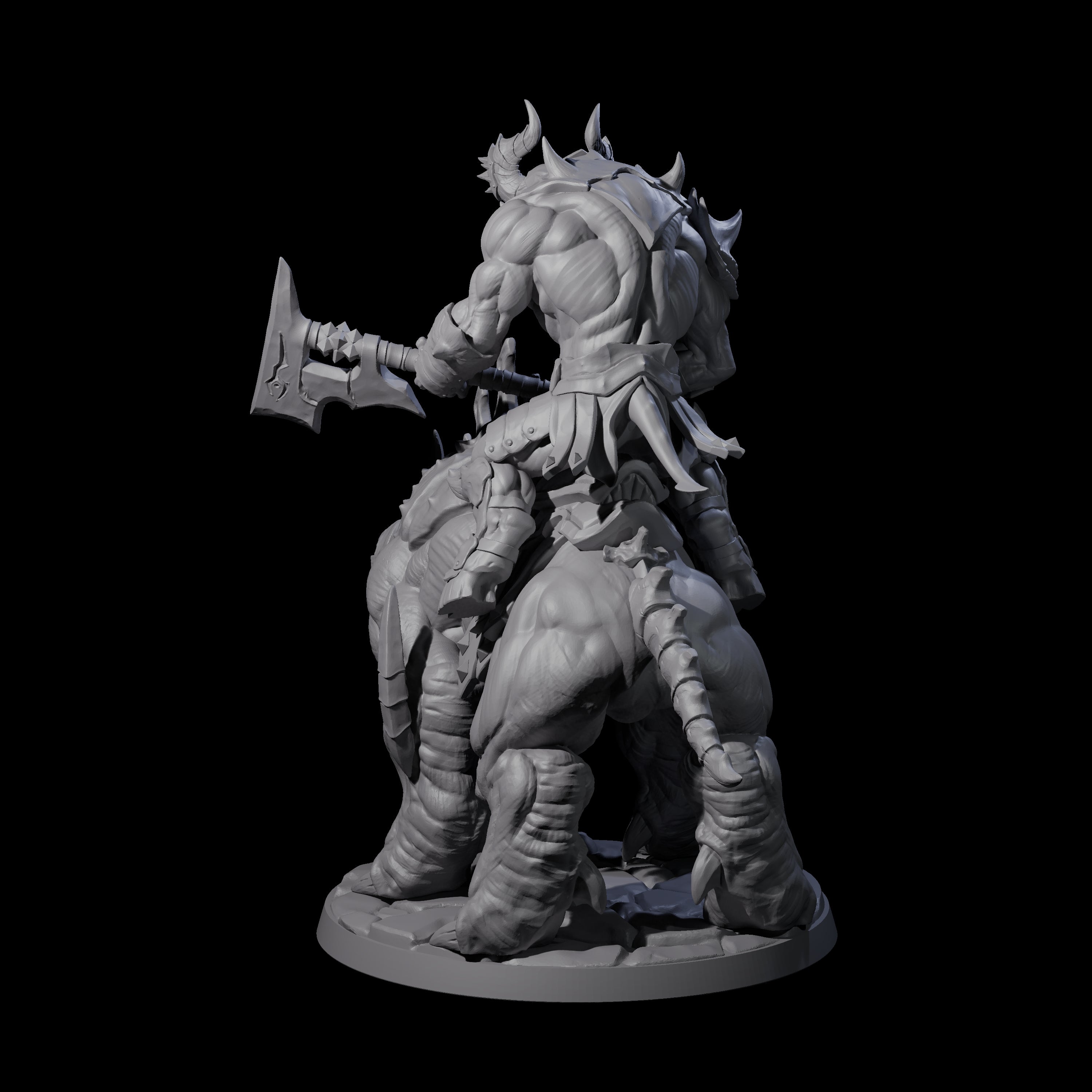 Demonic Ravager riding Hellhound D Miniature for Dungeons and Dragons, Pathfinder or other TTRPGs