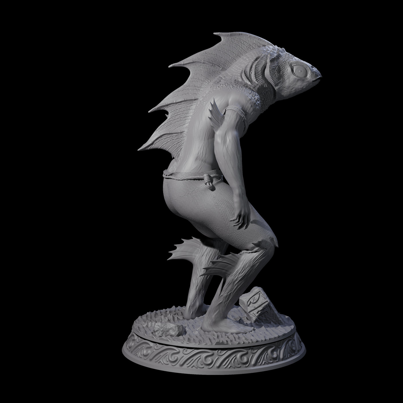 Despairing Deep One A Miniature for Dungeons and Dragons, Pathfinder or other TTRPGs