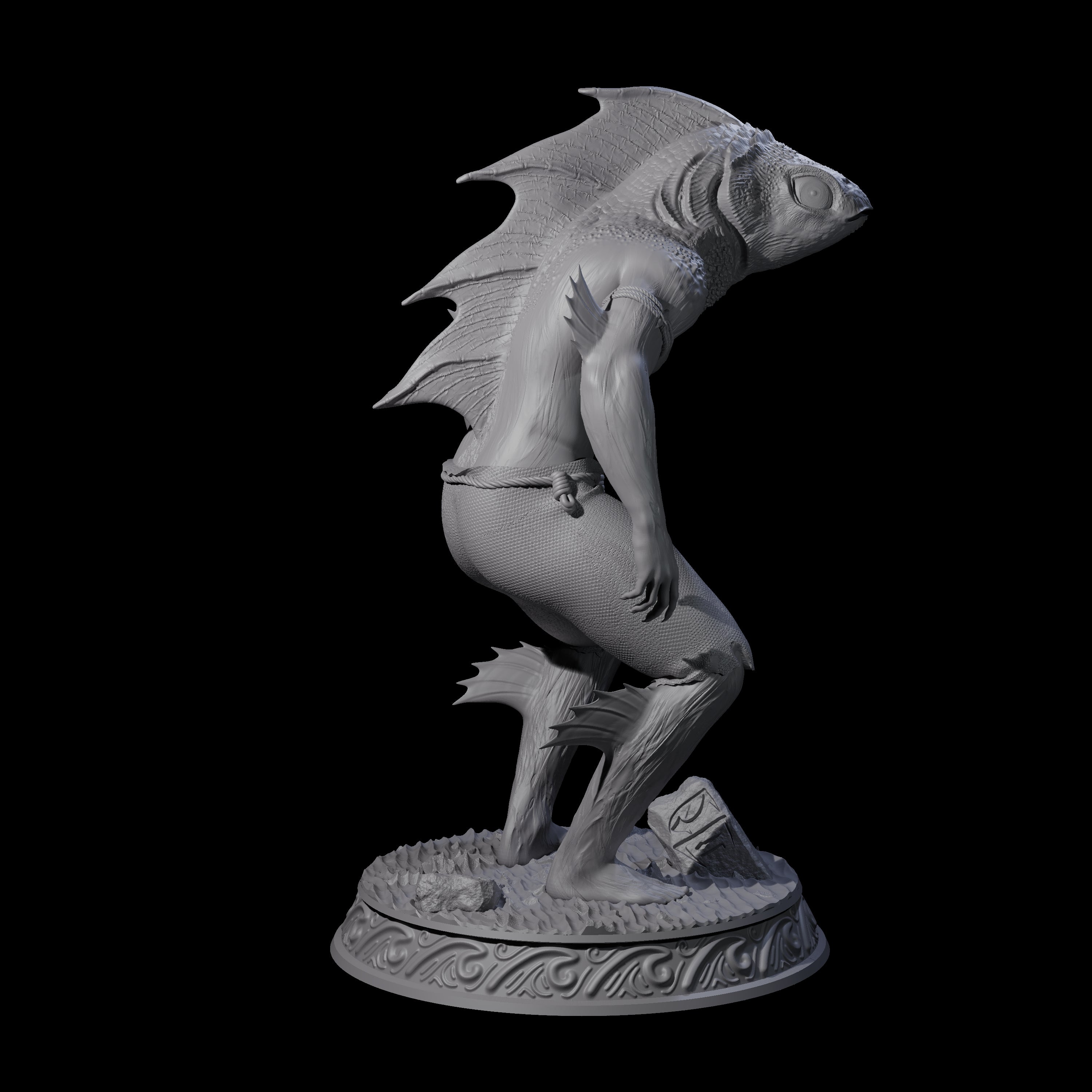 Despairing Deep One A Miniature for Dungeons and Dragons, Pathfinder or other TTRPGs