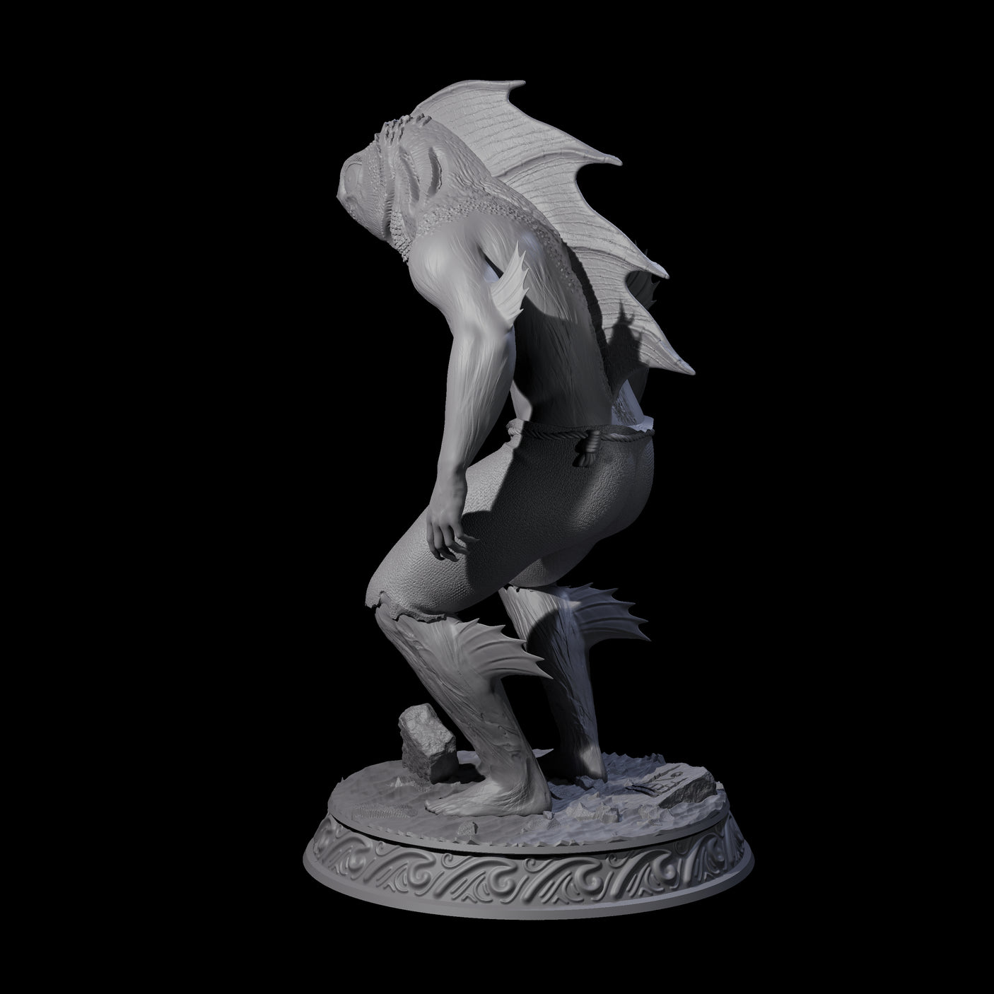 Despairing Deep One A Miniature for Dungeons and Dragons, Pathfinder or other TTRPGs