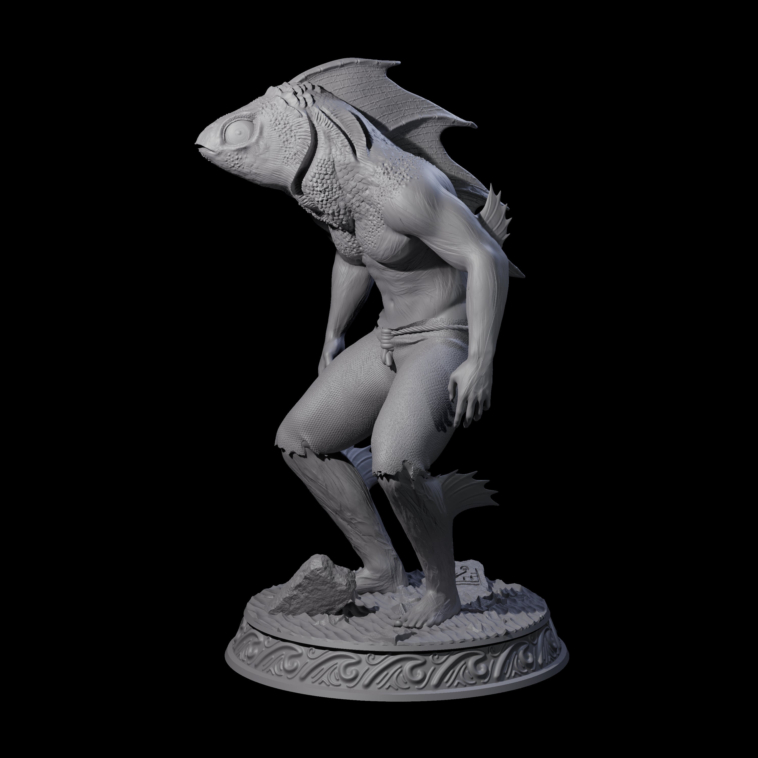 Despairing Deep One A Miniature for Dungeons and Dragons, Pathfinder or other TTRPGs