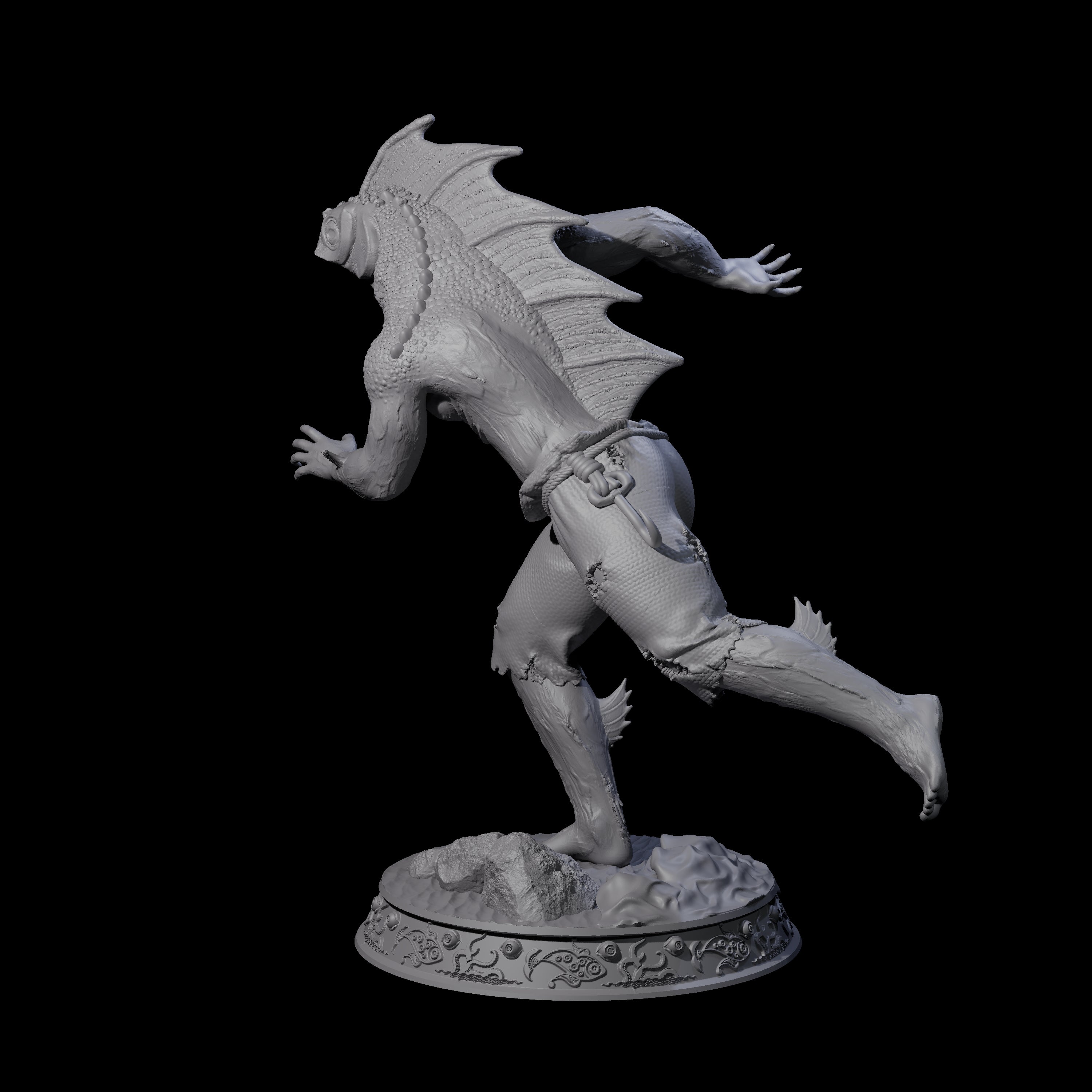 Despairing Deep One B Miniature for Dungeons and Dragons, Pathfinder or other TTRPGs
