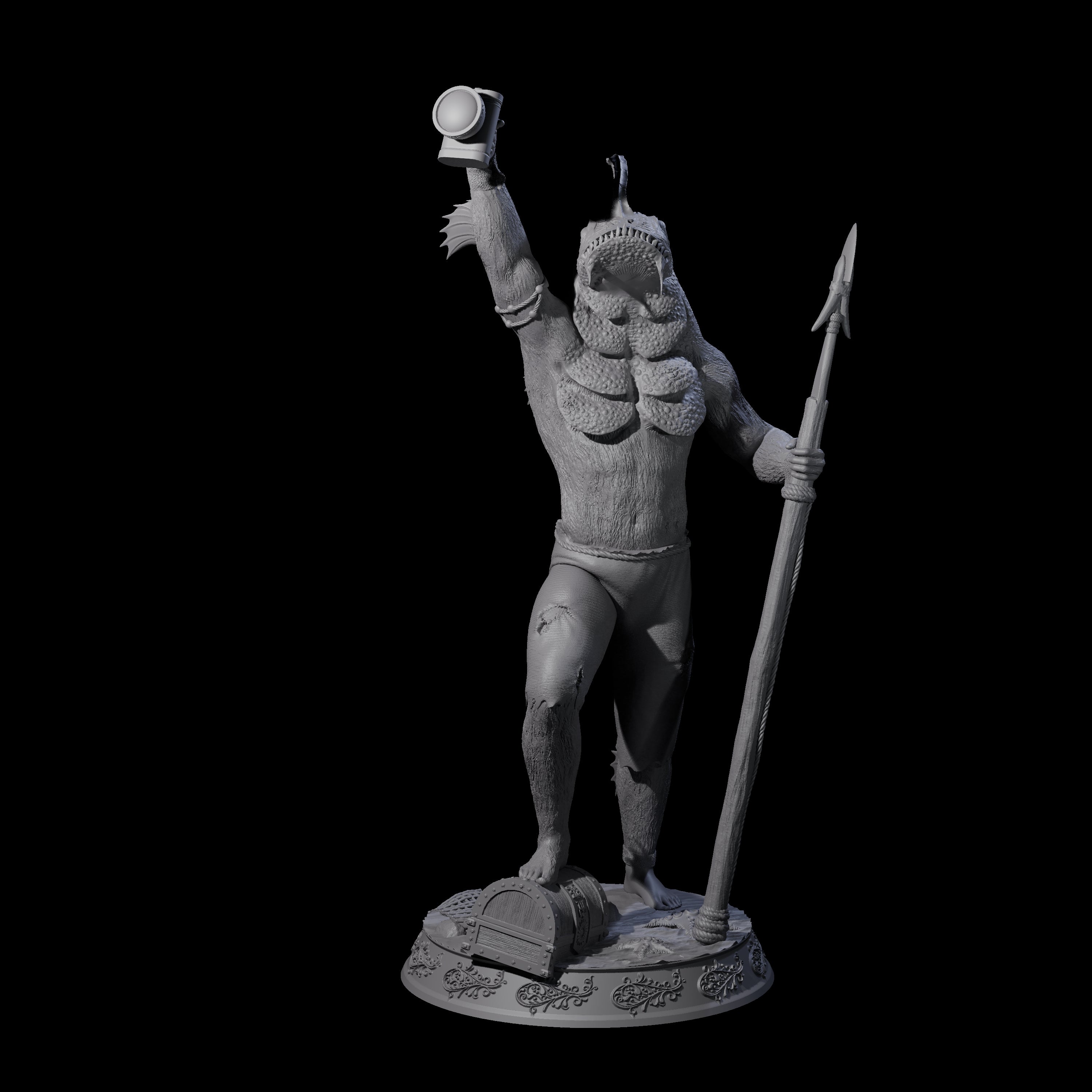 Despairing Deep One C Miniature for Dungeons and Dragons, Pathfinder or other TTRPGs