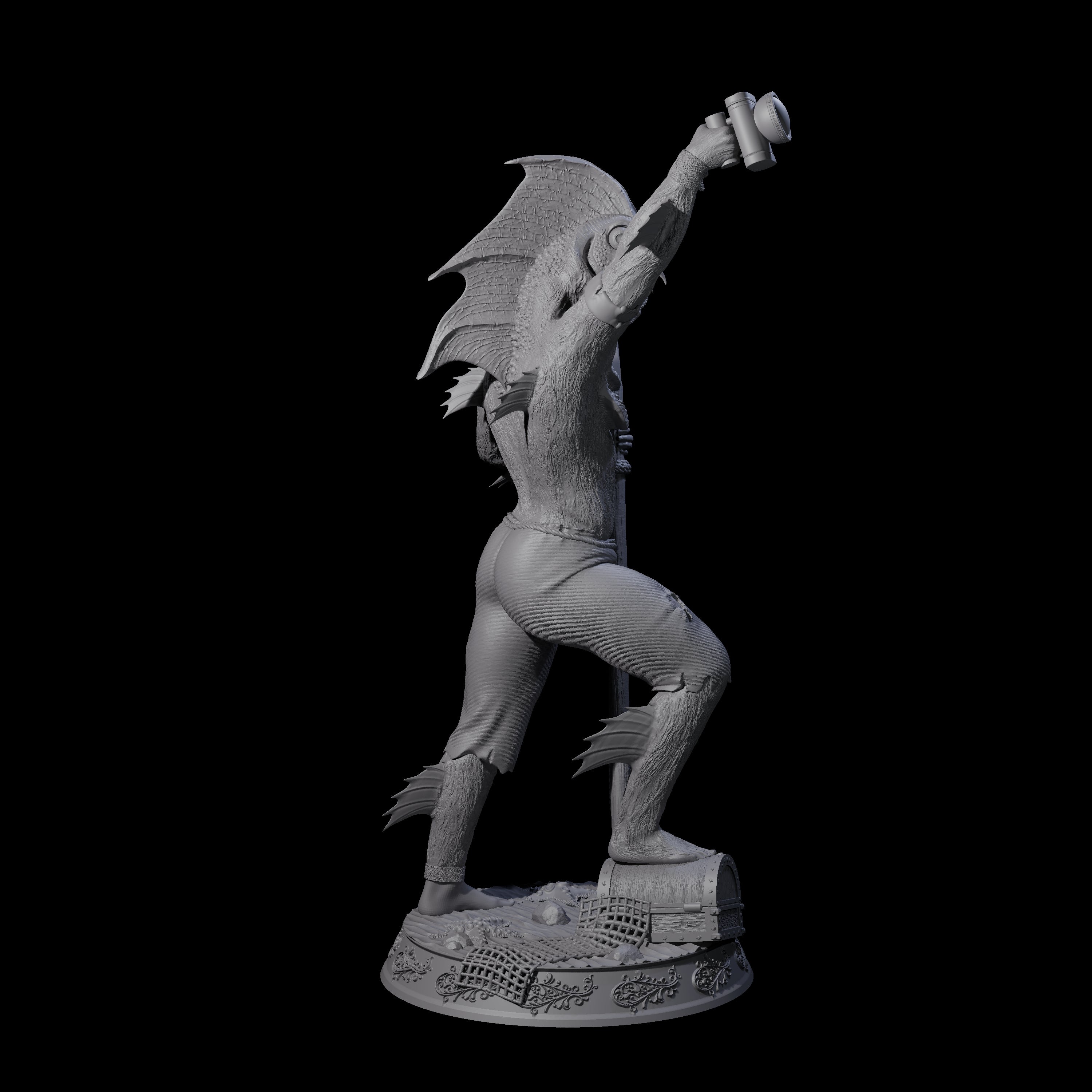 Despairing Deep One C Miniature for Dungeons and Dragons, Pathfinder or other TTRPGs