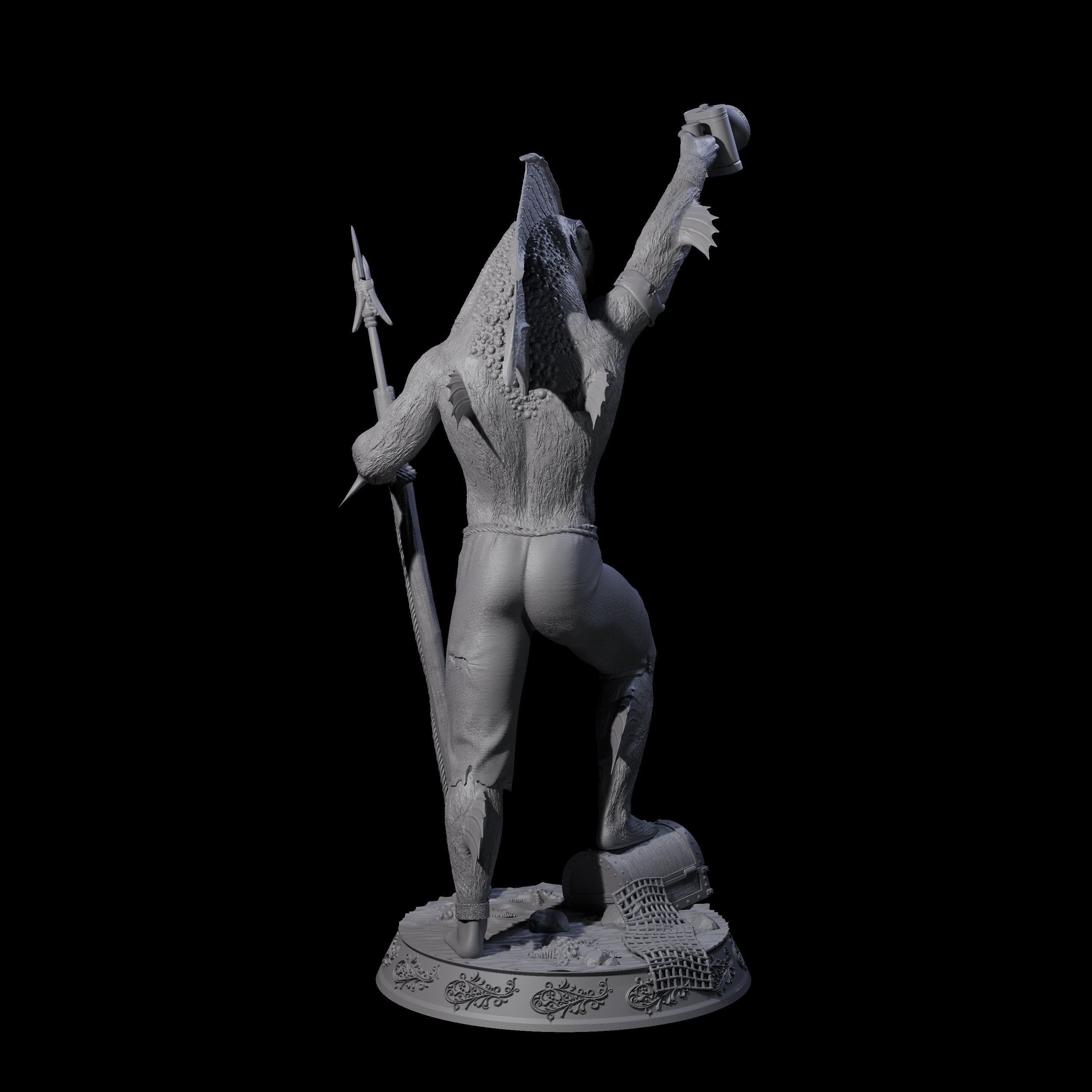 Despairing Deep One C Miniature for Dungeons and Dragons, Pathfinder or other TTRPGs