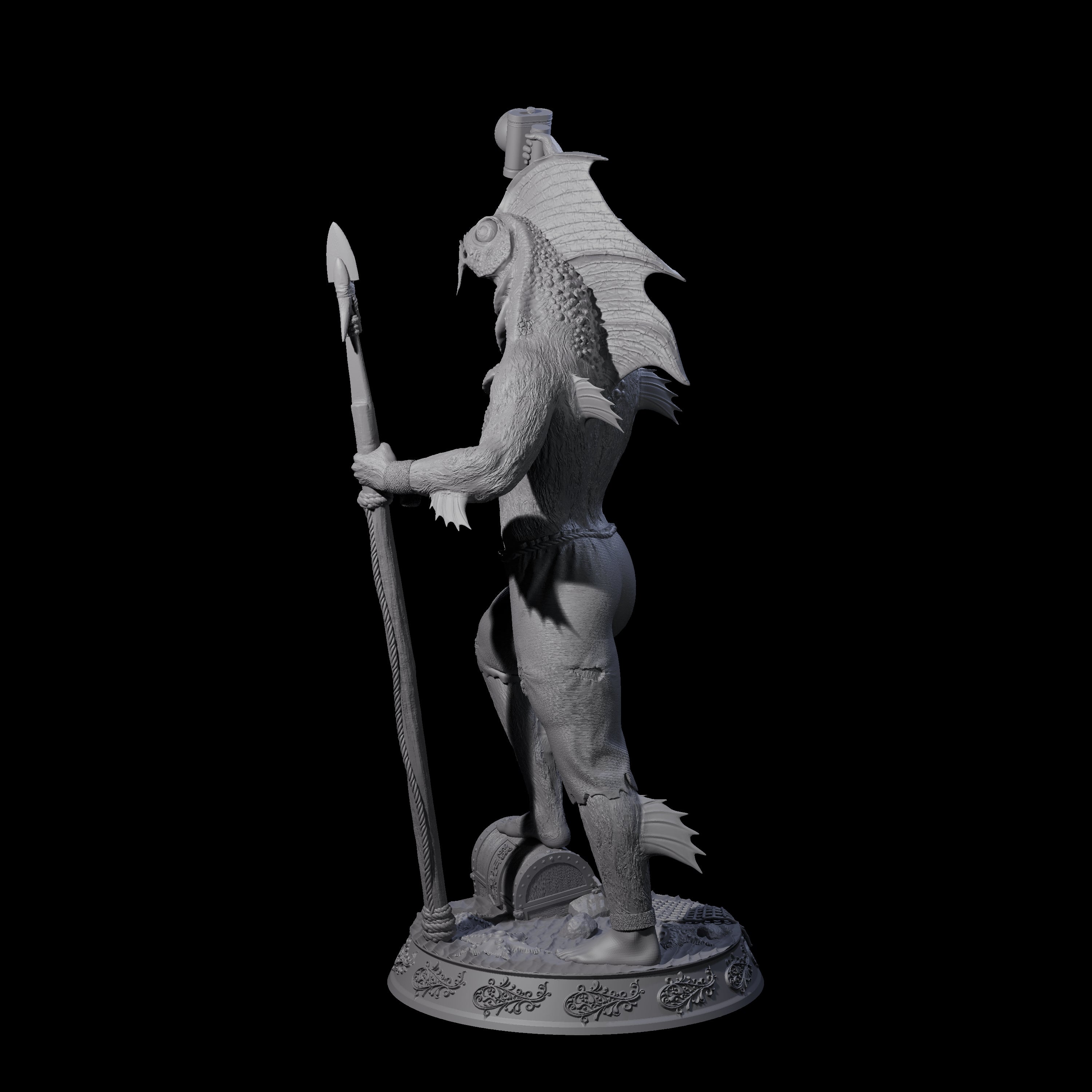 Despairing Deep One C Miniature for Dungeons and Dragons, Pathfinder or other TTRPGs