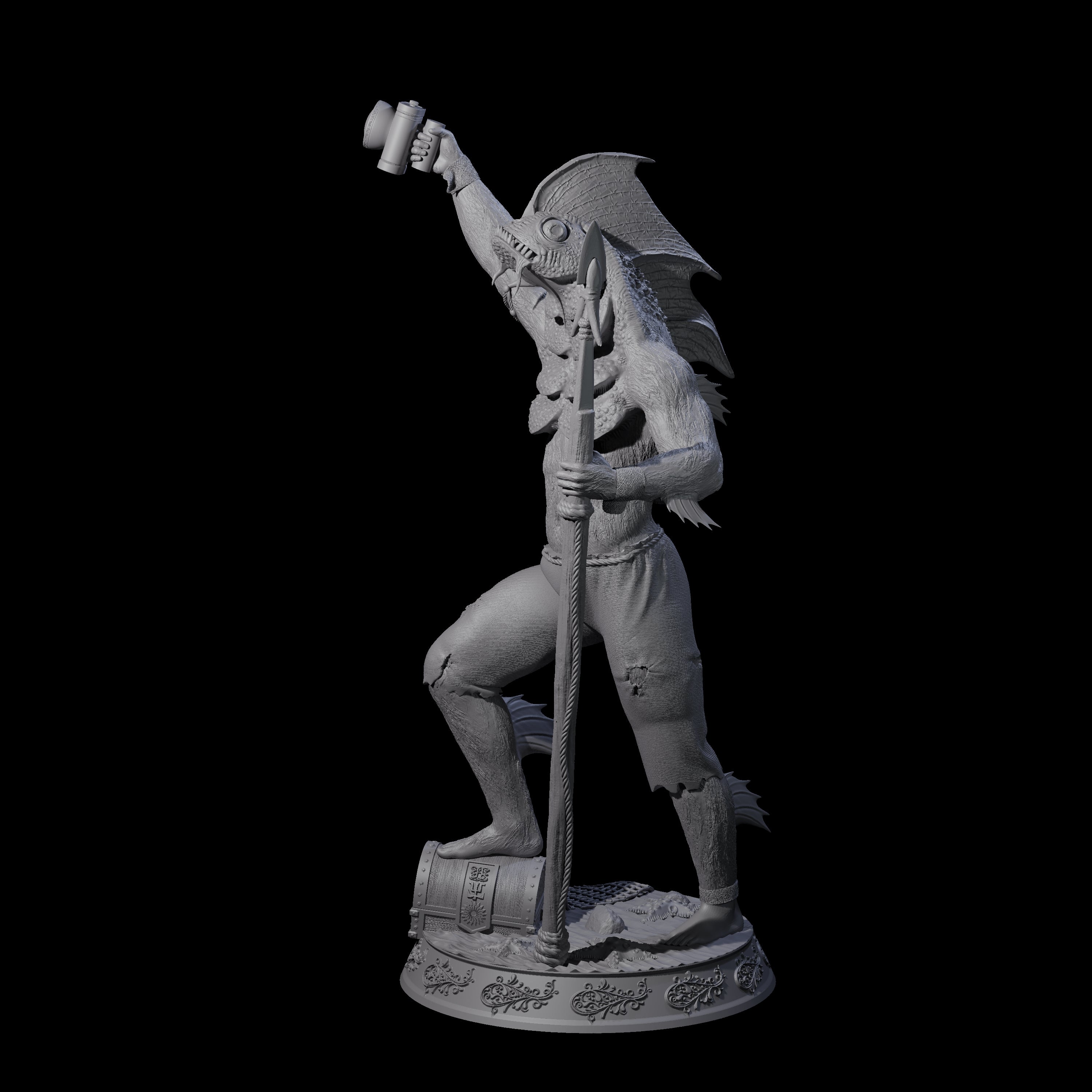 Despairing Deep One C Miniature for Dungeons and Dragons, Pathfinder or other TTRPGs